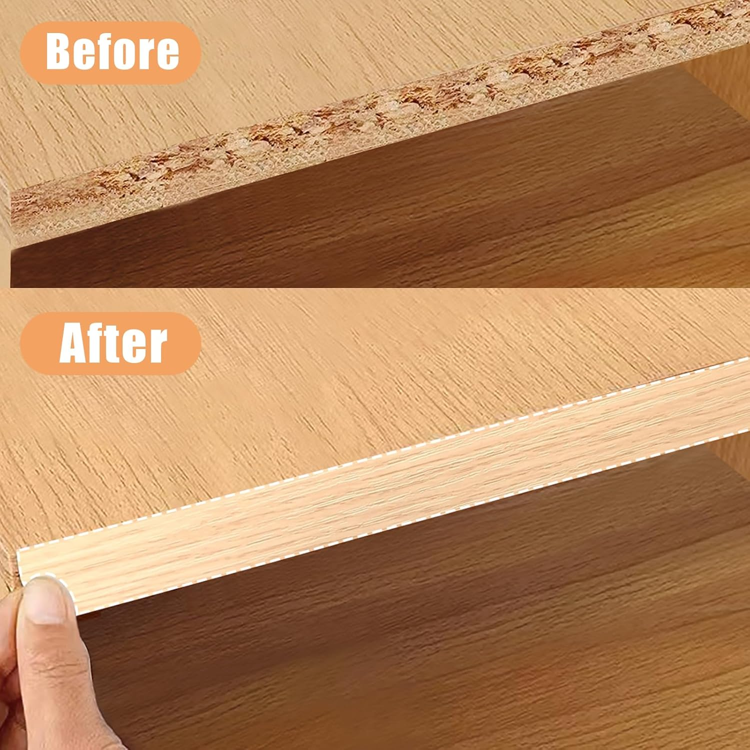 Edging Tape,Veneer Furniture Edging Strip,Self-Adhesive Edge Banding,Wood Veneer Trim for Tables,Chairs,Panels Renovation（10Meters #8）