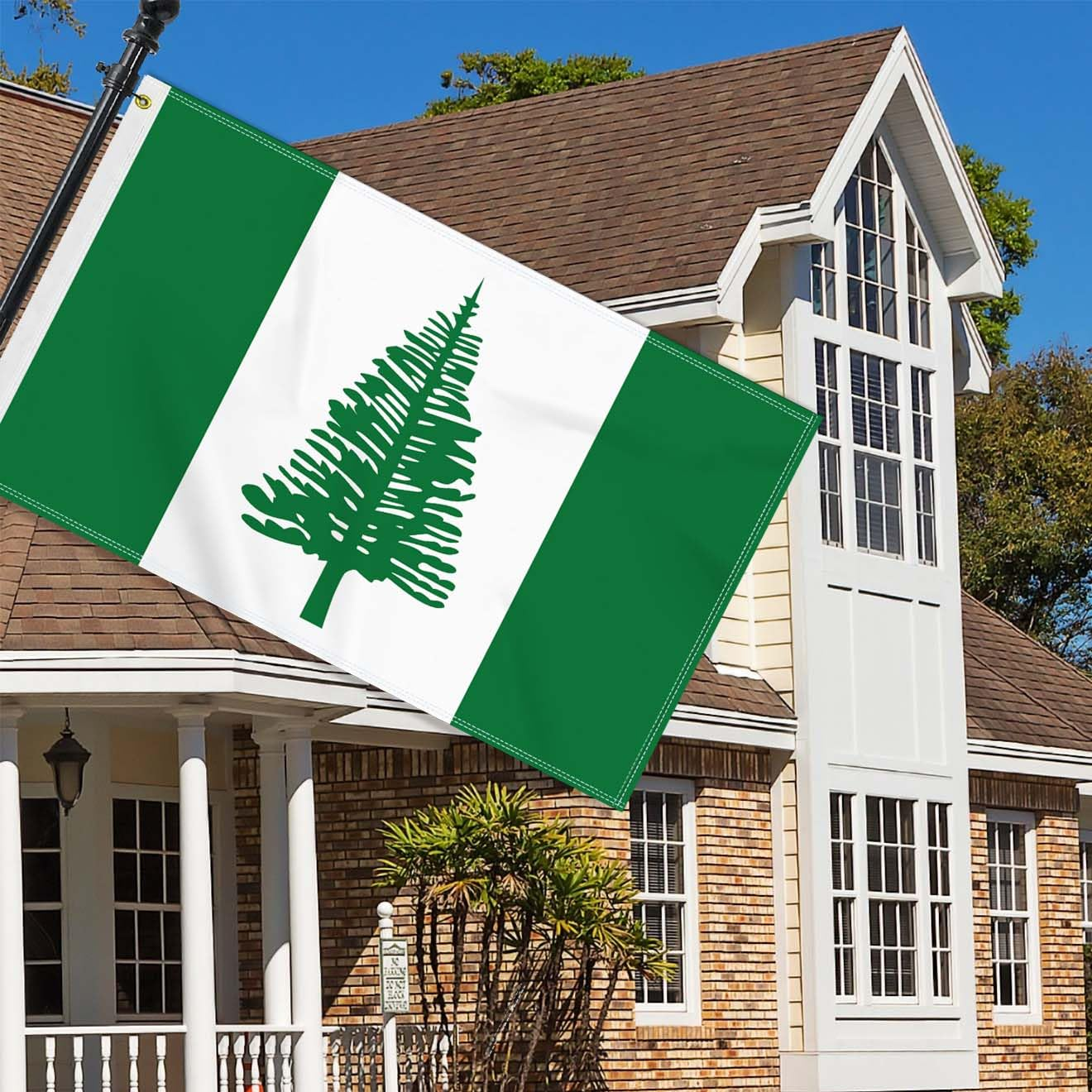 3&times;5 FT Large Norfolk Island Flag, 90&times;150 CM Big 100D Norfolk Island Outdoor Banner,Tiny Doube Side Printing Decor for Patio Garden with Brass Gromment image number 3