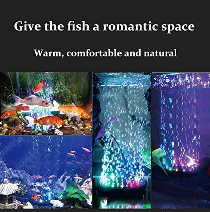 4.92 Inch 12 Leds Fish Tank Light, Bubbler Stone, LED Aquarium Lights, Air Stone Disk, Submersible Fish Tank Aquarium Decorations Accessories, Underwater round Small Bubbles Lamp Connect to Air Pump image number 6