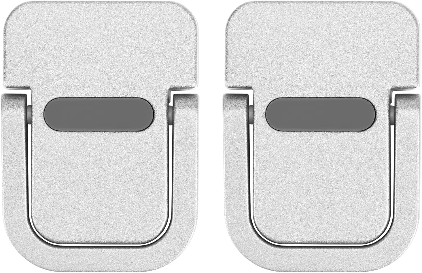 2 PCS Portable Invisible Laptop Stand, Mini Aluminum Feet Lifter, Self-Adhesive Foldable Cooling Riser, Computer Keyboard Mount Kickstand, Suitable for 12-17 Inches, Black