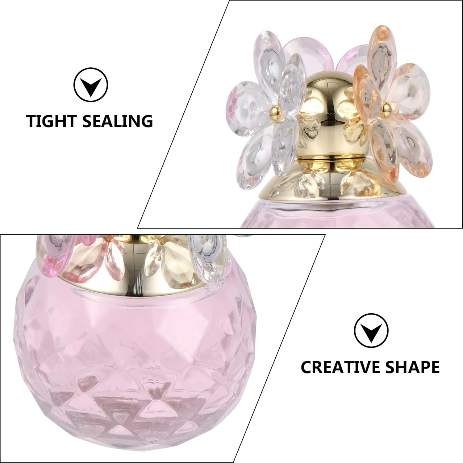 SEWACC 1 Bottle Lady Girl Women Natural Perfume Light Fragrance Romantic Flower Fruit Perfume Pink Glass Bottle for Everyday Use image number 4