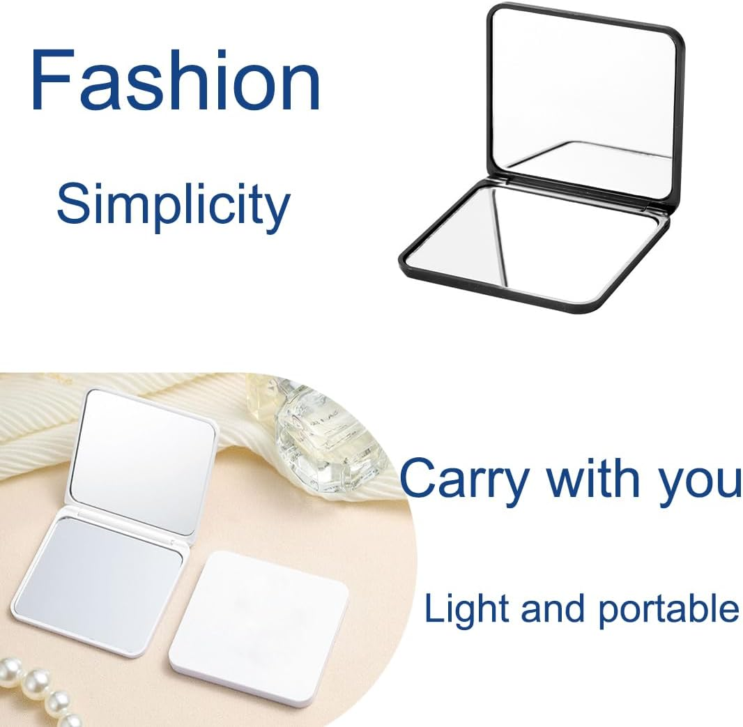 GGUFAY 2 Pack Foldable Makeup Mirror, Portable Travel Mirror, Small Compact Mirror, Small Travel Mirror for Handbag Office Women image number 3