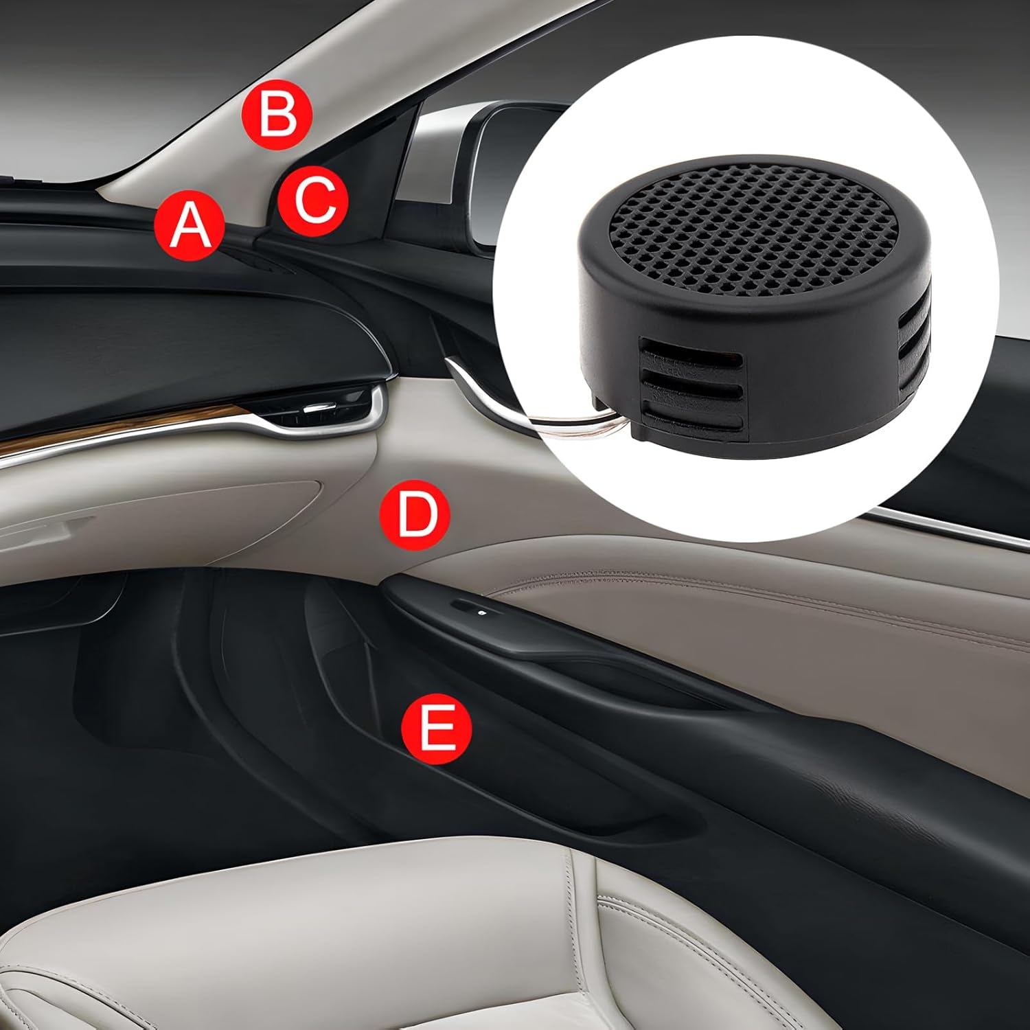 Car Tweeters, 4Pcs 500W High Efficiency Mini Dome Tweeter Speakers for Car Audio System image number 2