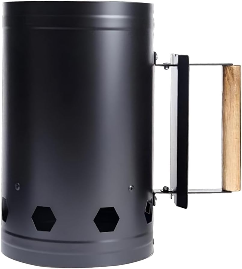 Heavy Duty Charcoal Chimney Starter for BBQ Grill, Fast Fire Starter with Heat-Resistant Handle, Large Capacity for Outdoor Cooking, Briquette & Coal Compatible, Black image number 3