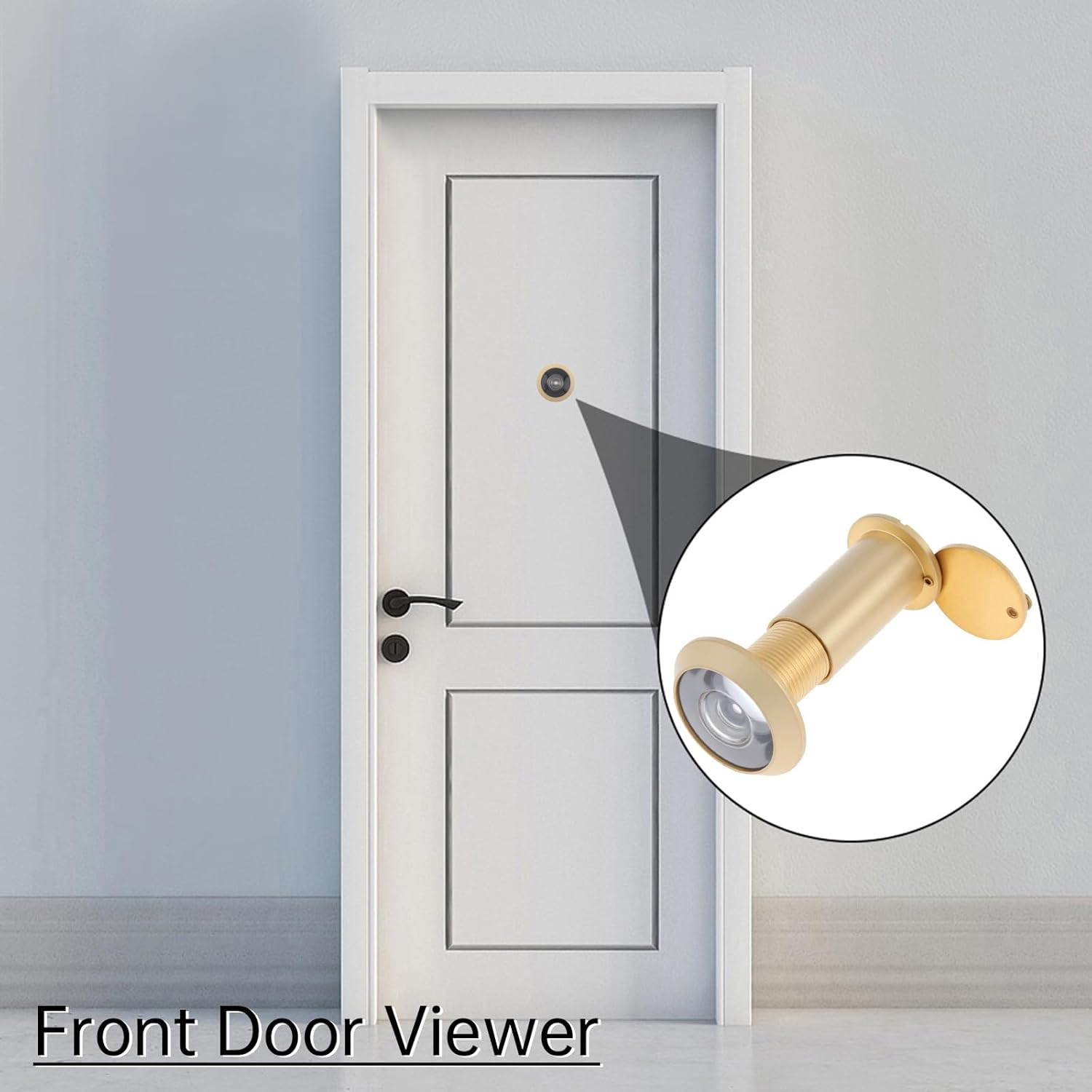 HOJLKLD Door Viewer Peephole, Solid Brass 200 Degree Viewer, 5/8 Inch Pipe Diameter Peephole with Privacy Cover for 1-3/8" to 2-1/6" Doors (Gold) image number 5