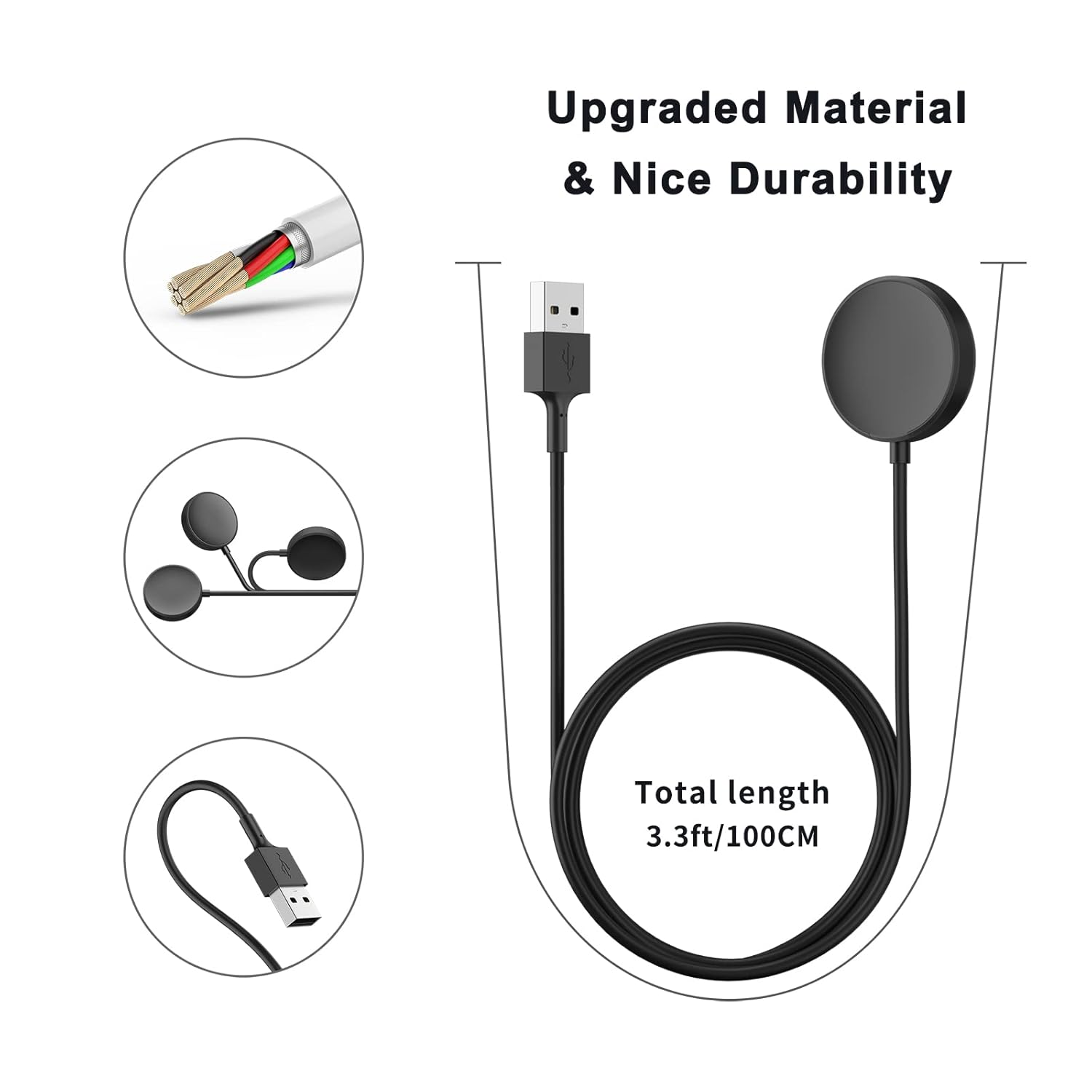 50Cm/1.6Ft Fast USB Chargers for Samsung Galaxy Watch 7 Charger/Galaxy Watch 6 Charging Cable,Replacement USB Charging Cable for Samsunggalaxy 5/6/7 image number 2