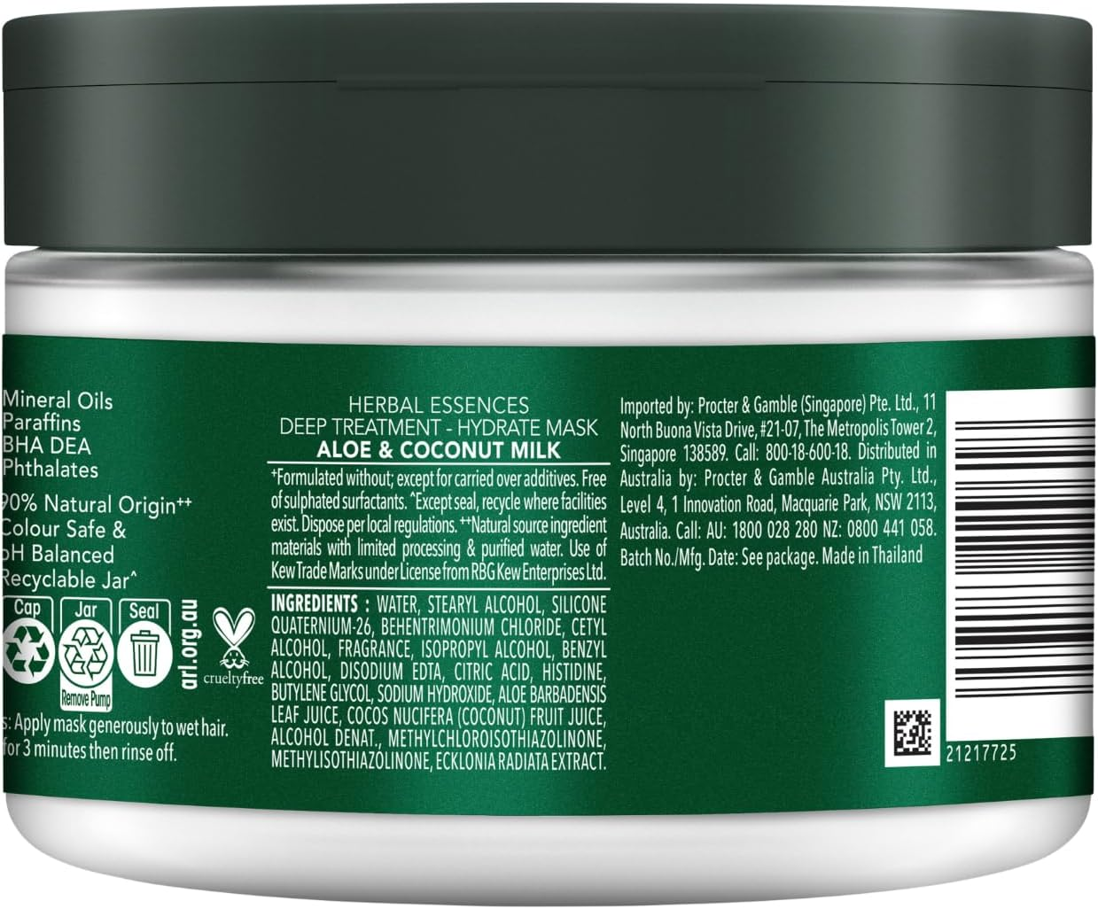 Herbal Essences Bio Renew Hair Mask Deep Hydrate Coconut Milk & Aloe 300Ml Condi image number 1