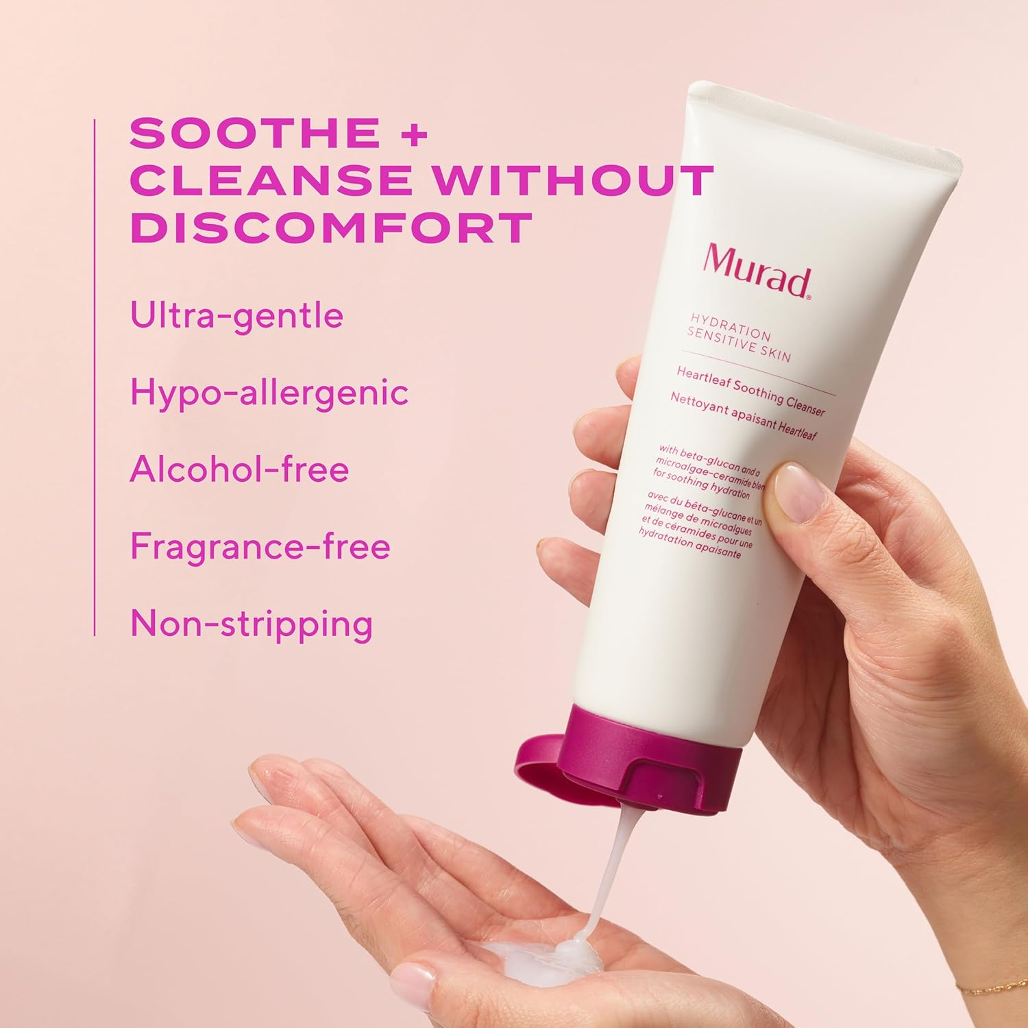 Murad Heartleaf Soothing Cleanser &ndash; Gentle Face Wash with Fermented Heartleaf, Beta-Glucan, Ceramides, and Microalgae to Reduce Redness & Calm Sensitive and Eczema-Prone Skin &ndash; 50 Ml image number 5