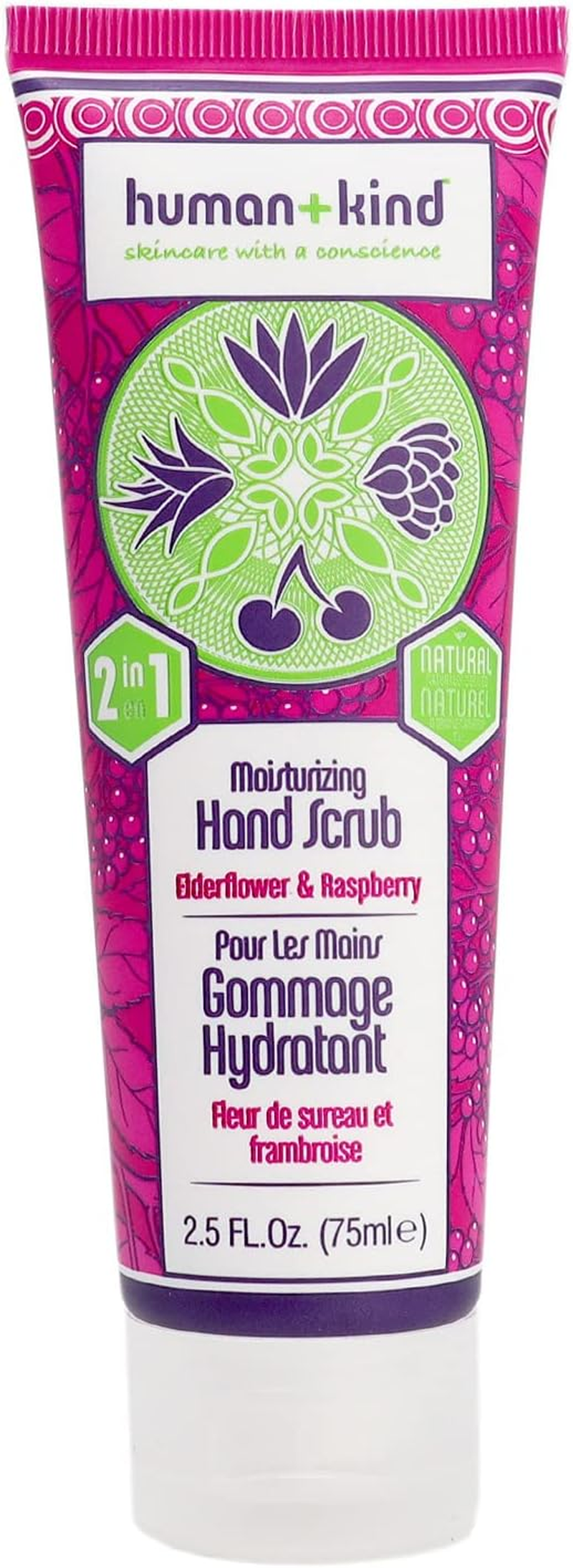 Human+Kind Moisturizing Hand Scrub - Exfoliating Scrubber for Soft, Smooth Hands - Gentle Repair for Dry, Cracked, Peeling Skin - Shea Butter, Dried Raspberry Seeds, and Hydrated Silica - 75 Ml image number 3