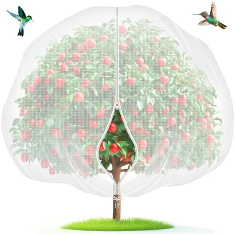 Fruit Tree Netting with Zipper & Drawstring - 4'X6' Garden Plant Net Pest Barrier 0.16 Oz/Ft&sup2; to Prevent Cicadas Bird Squirrel Deer - Bug Protection for Blueberry Tomato with Fine Mesh Insect Cover image number 2