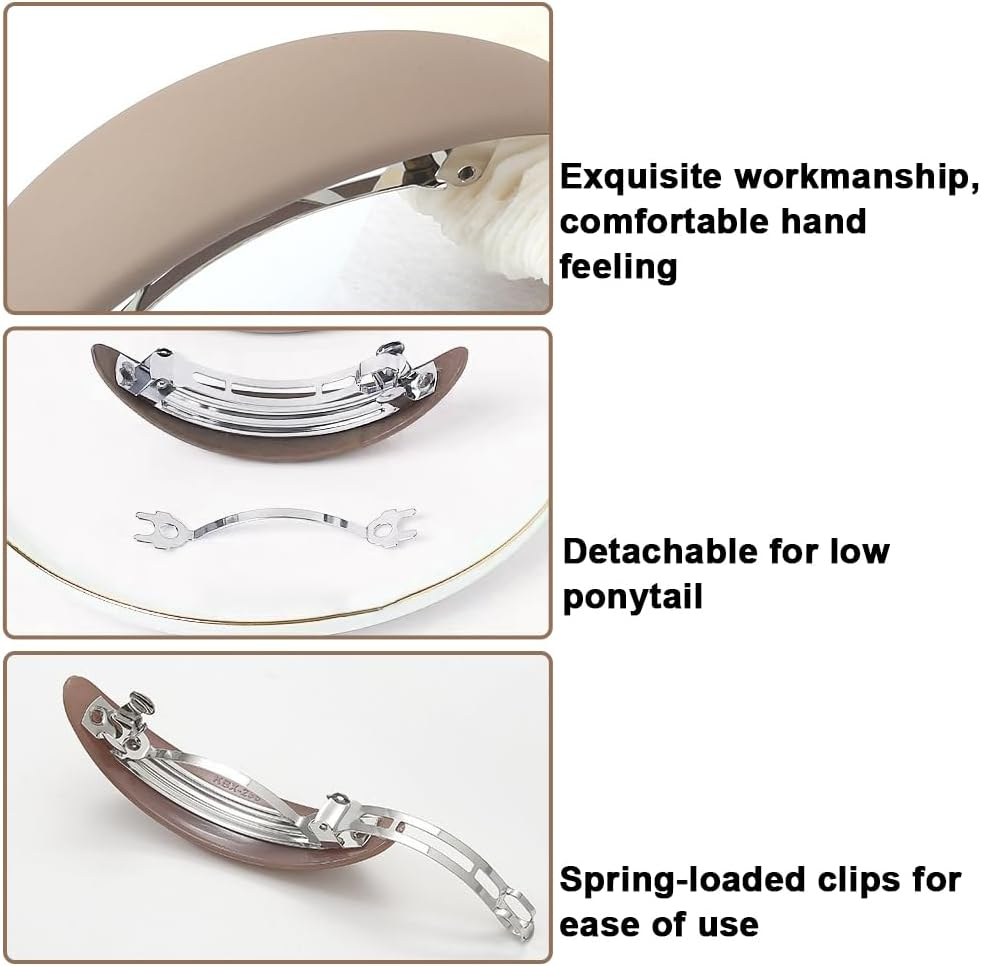 Hair Clips Women'S Thin Hair Medium Hair Clip Vintage Automatic Hair Clips for Thin Fine Hair Hair Comb Barrette Hair Accessories Black image number 5