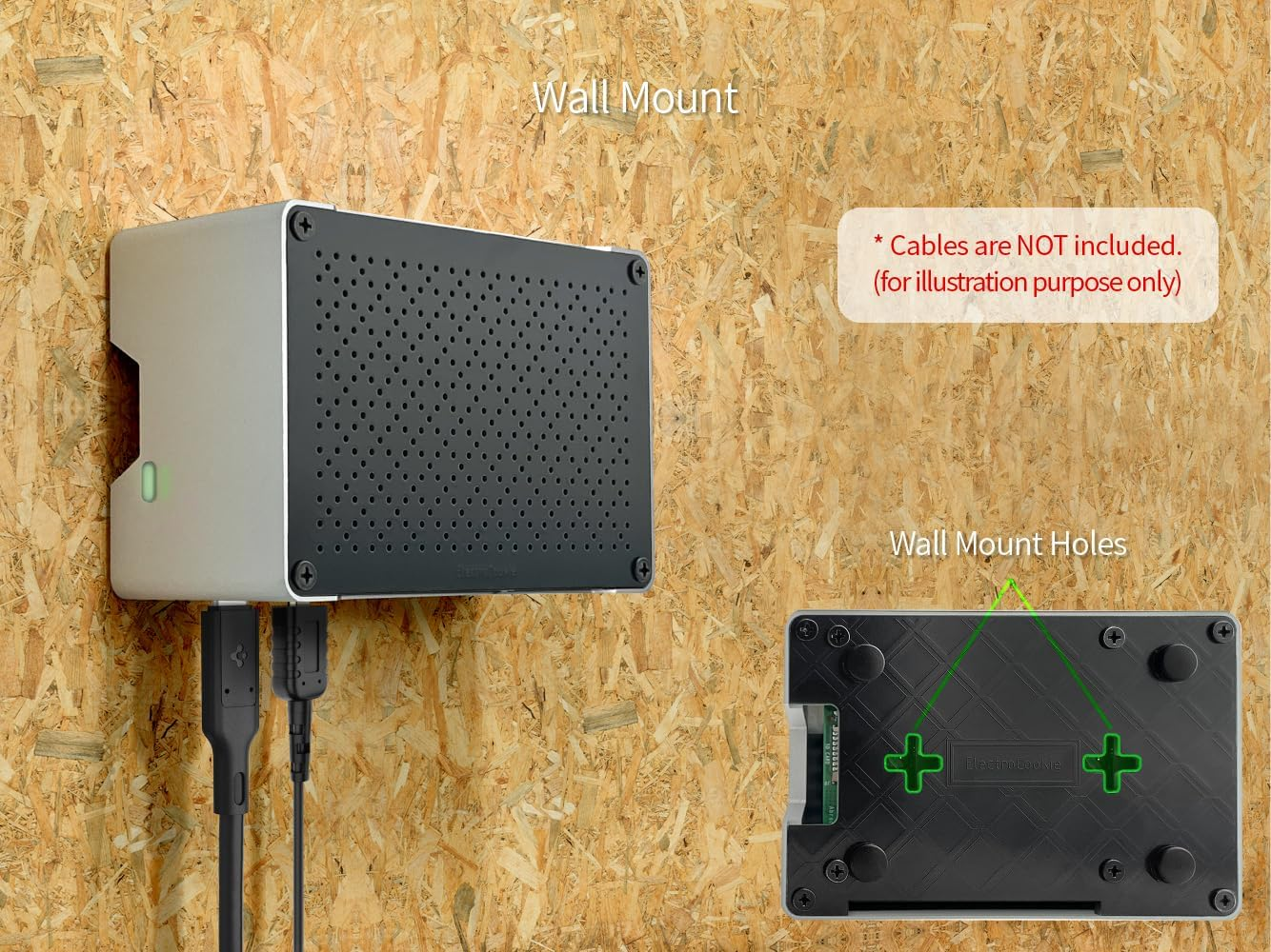 Electrocookie Raspberry Pi 5 Case, Aluminum Compact Case with Active Cooling Fan (Silver) image number 3