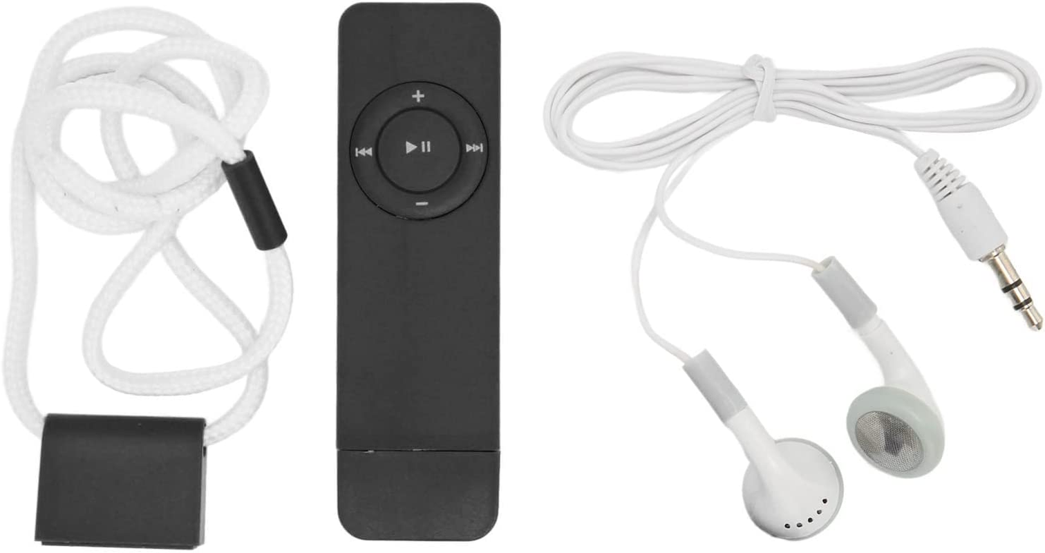 MP3 Player, Support up to 64GB No Data Cable Required Mini Music Player with 3.5Mm Earphones, Lossless Sound Long Battery Life Portable Music Player for Students Running Travel(Black) - Blue image number 5