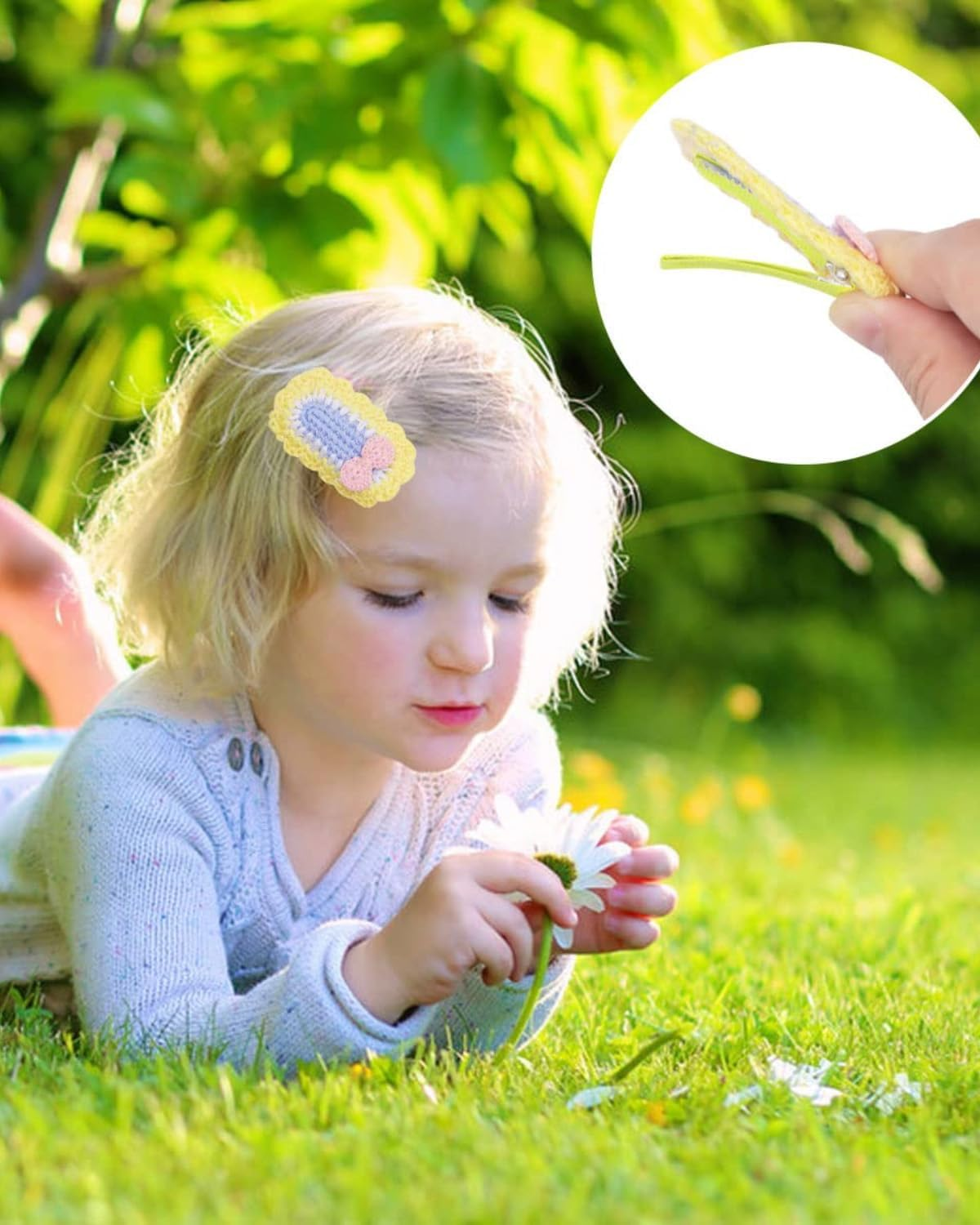 MYGLOAR 16 Pieces Baby Hair Clips Set for Girls, Baby Hair Clips, Cute Bows, Elastic Headbands, Hair Accessories, Ponytails, Hair Clips Set for Teens and Toddlers image number 2