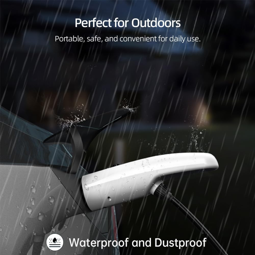 VINLEN Type 2 EV Charger - 3.5KW, 10M Cable, Adjustable Current (10A-15A), Compatible with Australian 10A & 15A Power Socket (Adapter Included), Compatible with Tesla, BYD, MG, Kia, Polestar & More image number 3