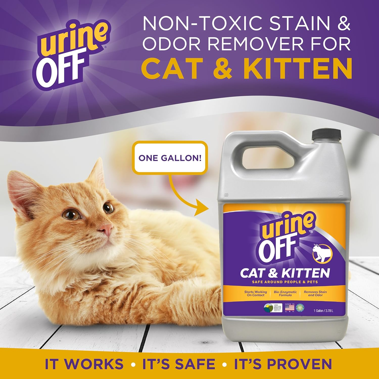 Urine off Cat and Kitten Odour and Stain Remover 3.78 Litre Refill