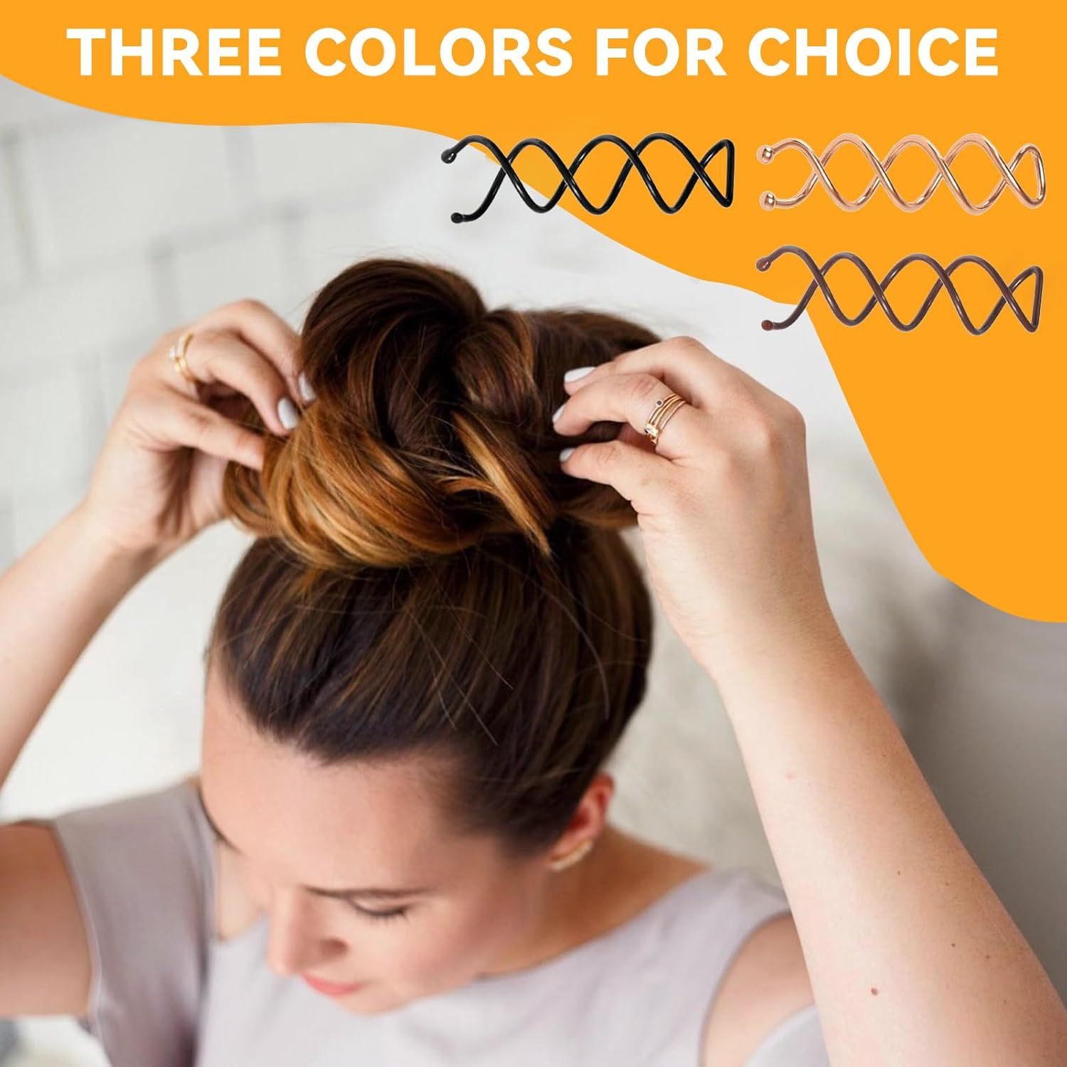 30 Pieces Spiral Hair Pins in 3 Colors - French Twist Bun Hair Clips for DIY Hair Styling, Suitable for Fine, Thick and Long Hair, Perfect for Girls and Women