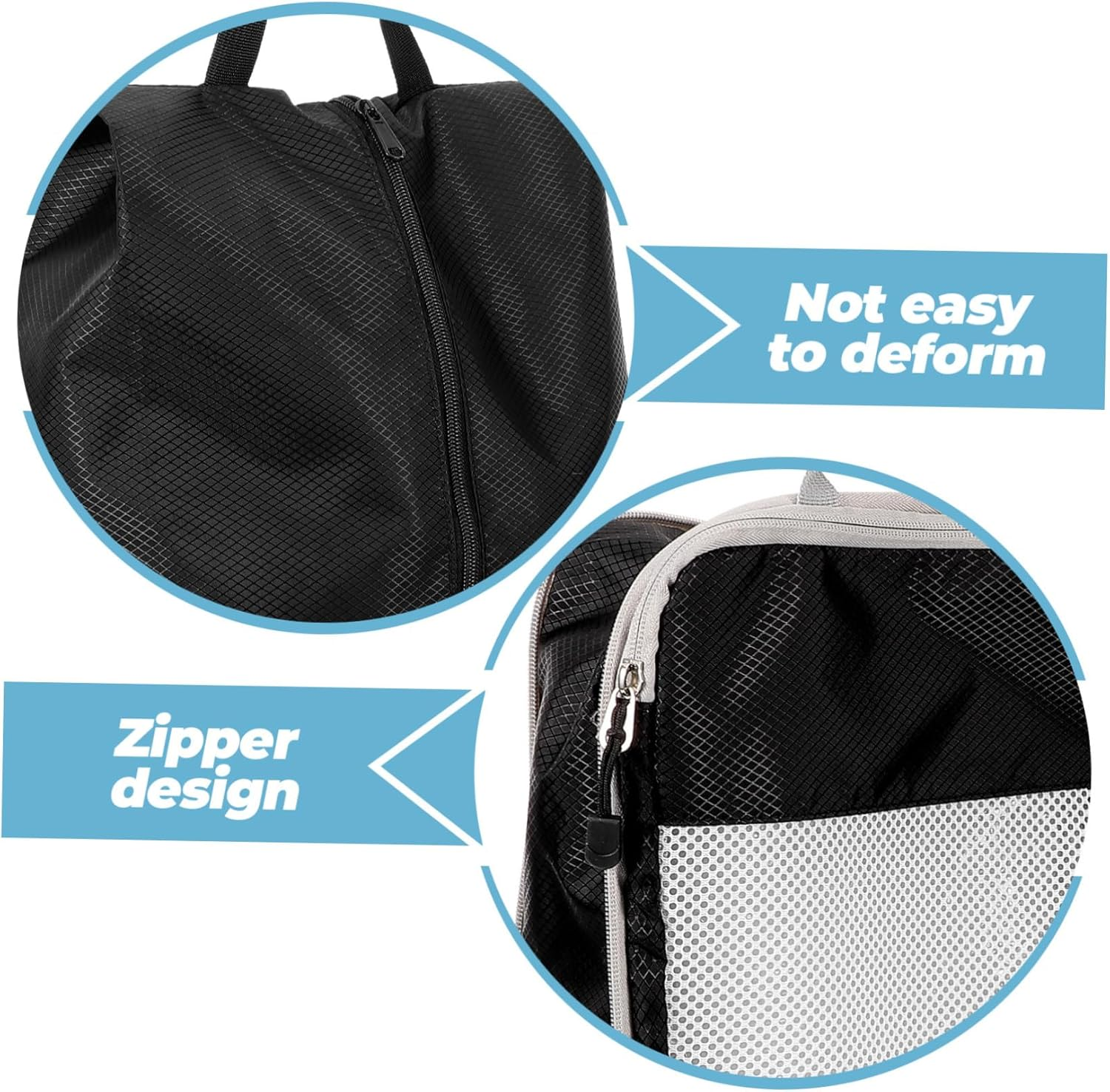 CLISPEED 4Pcs Travel Compression Storage Bags Set Mesh, Black Lightweight Packing Cubes for Clothes, Underwear, and Luggage Organization Suitable for Suitcases and Hand Luggage