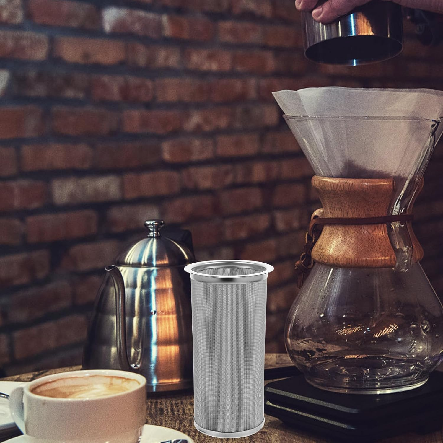 WATIIFUFU 304 Stainless Steel Coffee Filter Mesh Strainer Insert for Jar, Reusable Tea Infuser with Fine Mesh, Cold Brew Coffee Filter Suitable for Home Brewing and Tea Brewing image number 1