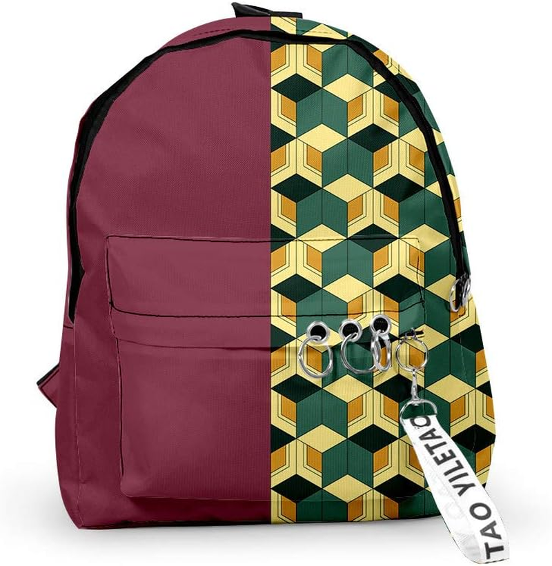 Demon Slayer Cosplay Backpack Japanese Anime Tomioka Giyuu Kamado Tanjirou Cosplay Backpack Shoulders Bag image number 1