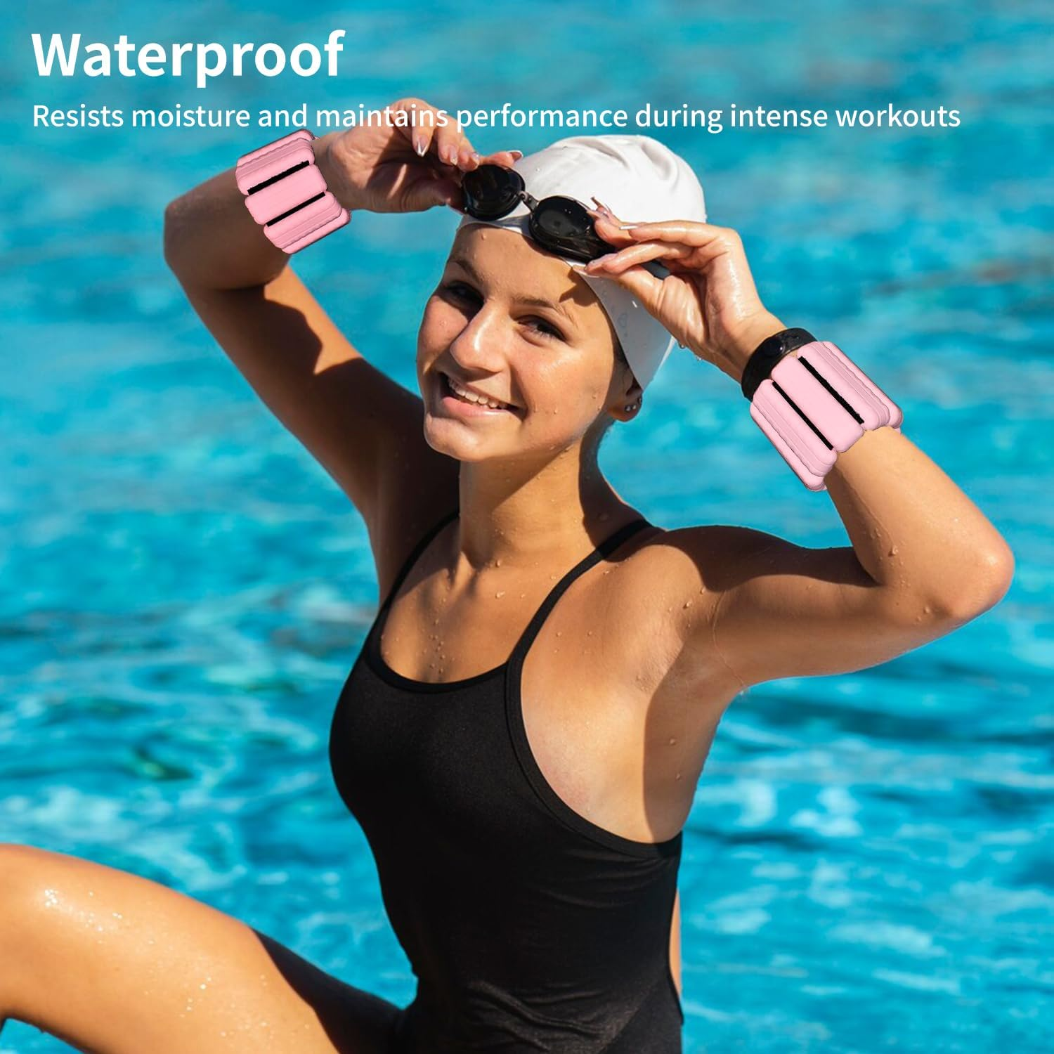 Topesct Adjustable Wrist Weights - Set of 2 (1Lb Each) | Durable Wearable Wrist & Ankle Weights Bracelet for Yoga, Dance, Barre, Pilates, Cardio, Aerobics, Walking image number 3