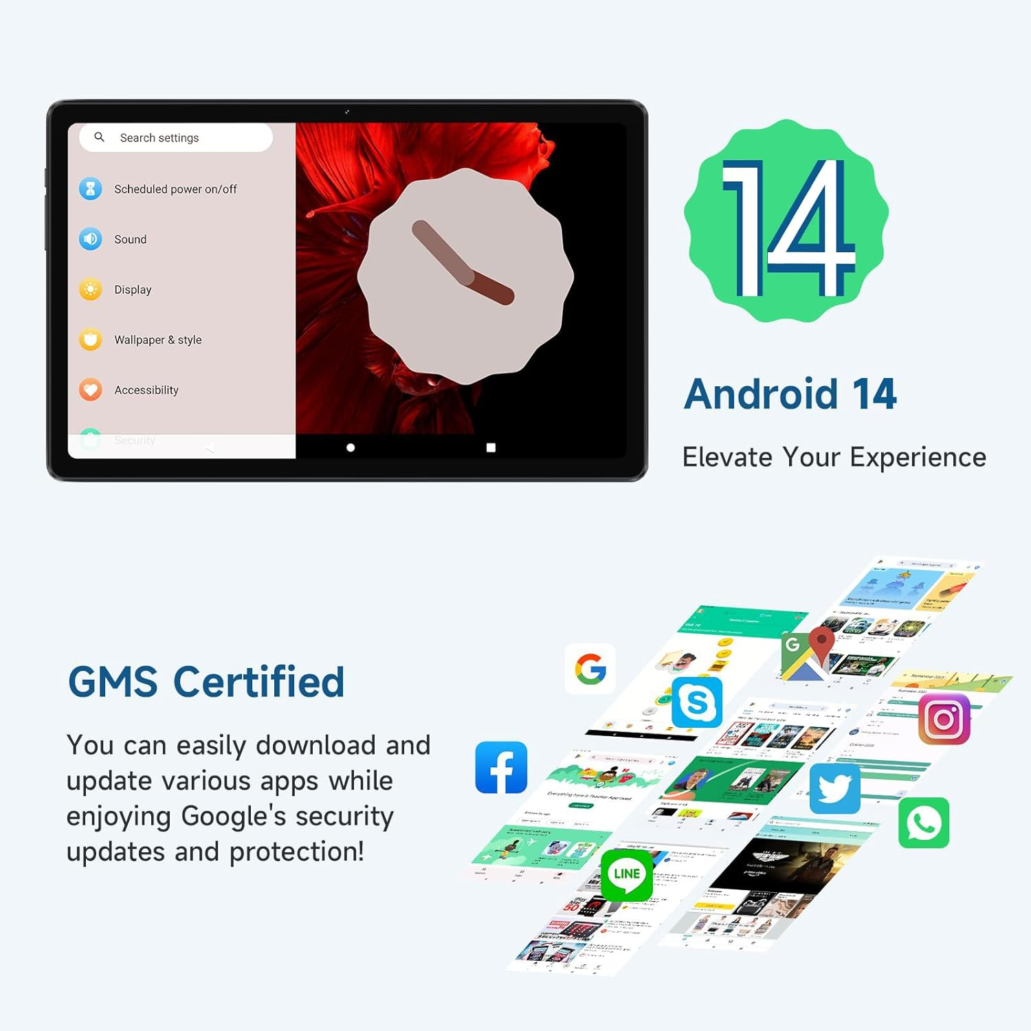 ALLDOCUBE 10.4 Inch Tablet，2000 * 1200 In-Cell IPS Screen Android 14 Tablet,12Gb RAM (4+8 Virtual)+64Gb ROM 2TB TF Expandable,Widevine L1, Unisoc T618 8 Core CPU, 6000Mah Battery,5G/2.4G Wifi image number 4
