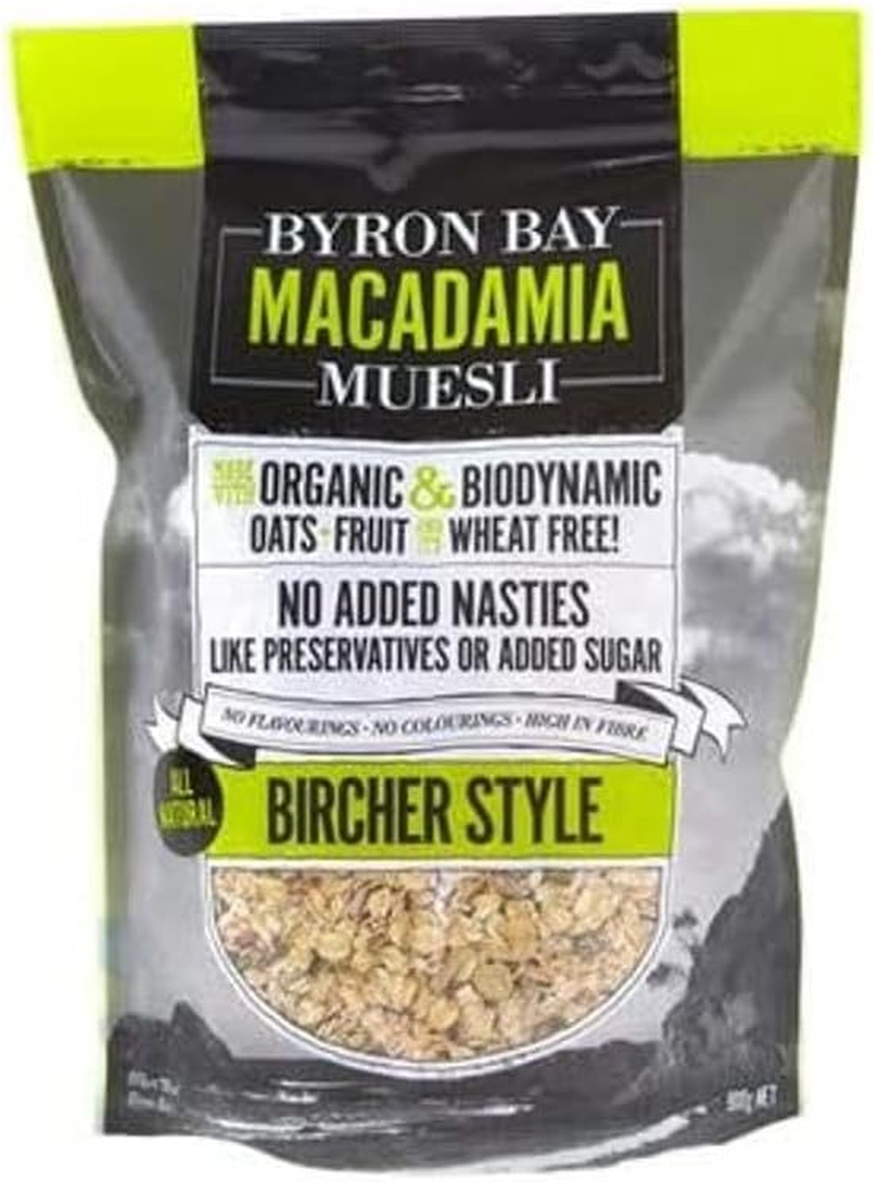 Byron Bay Organic Natural Bircher Style Macadamia Muesli 450G