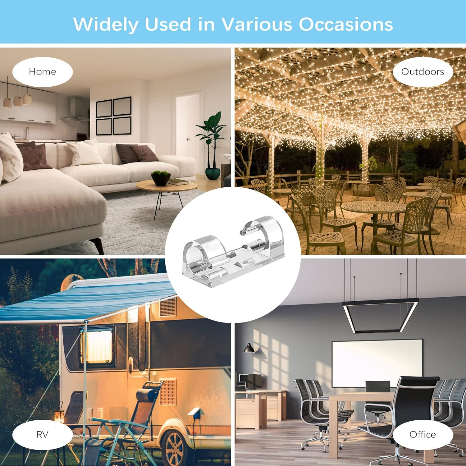 VIPMOON 80 Pack Transparent Cable Clips, Strong Self-Adhesive Cable Clips Organizer Cord Holder, Durable Cable Wire Management for 4-6Mm Cables