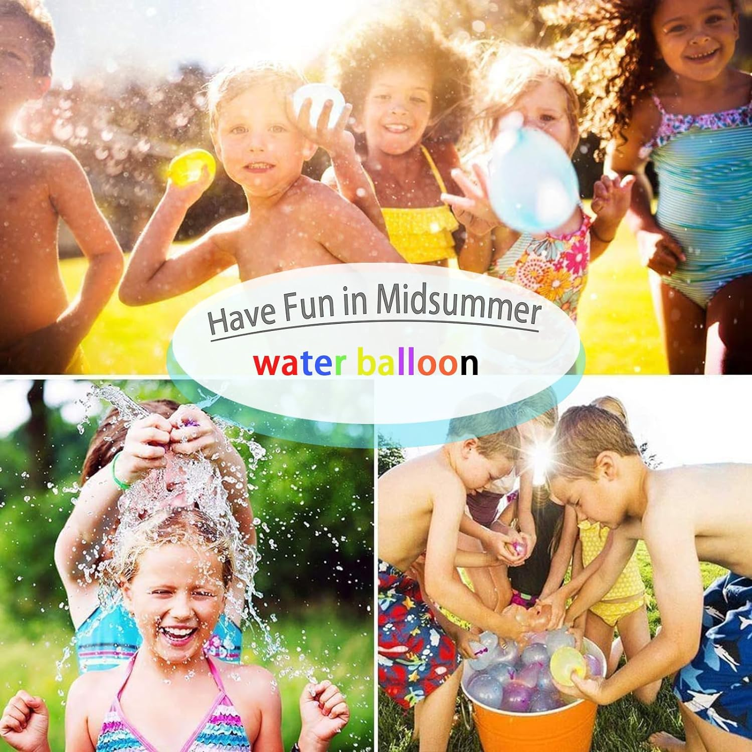 222 Multi-Colored Water Balloons,Rapid-Filling Self-Sealing Water Balloons for Kids Summer Fun Outdoor Play Toys, Water Games for Boys Girls Backyard Swimming Pool Party（6 Bunches,222 Balloons） image number 3