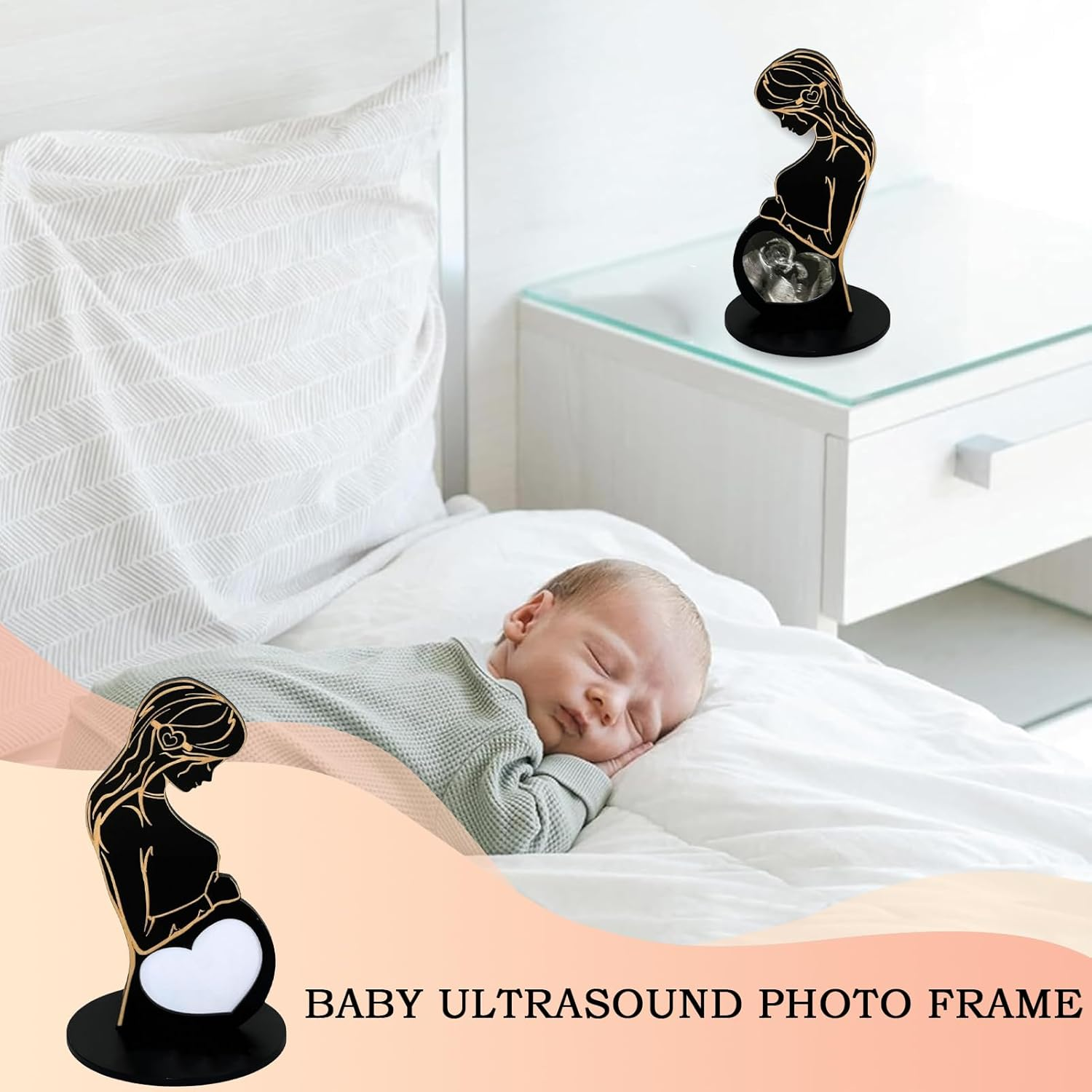 Heart'S Sign Baby Scan Picture Frames - Baby Scan Photo Frames Pregnancygifts for New Mum to Be | Uniquescan Framegifts for Pregnant Women, 20X12X0.5 Cm image number 4