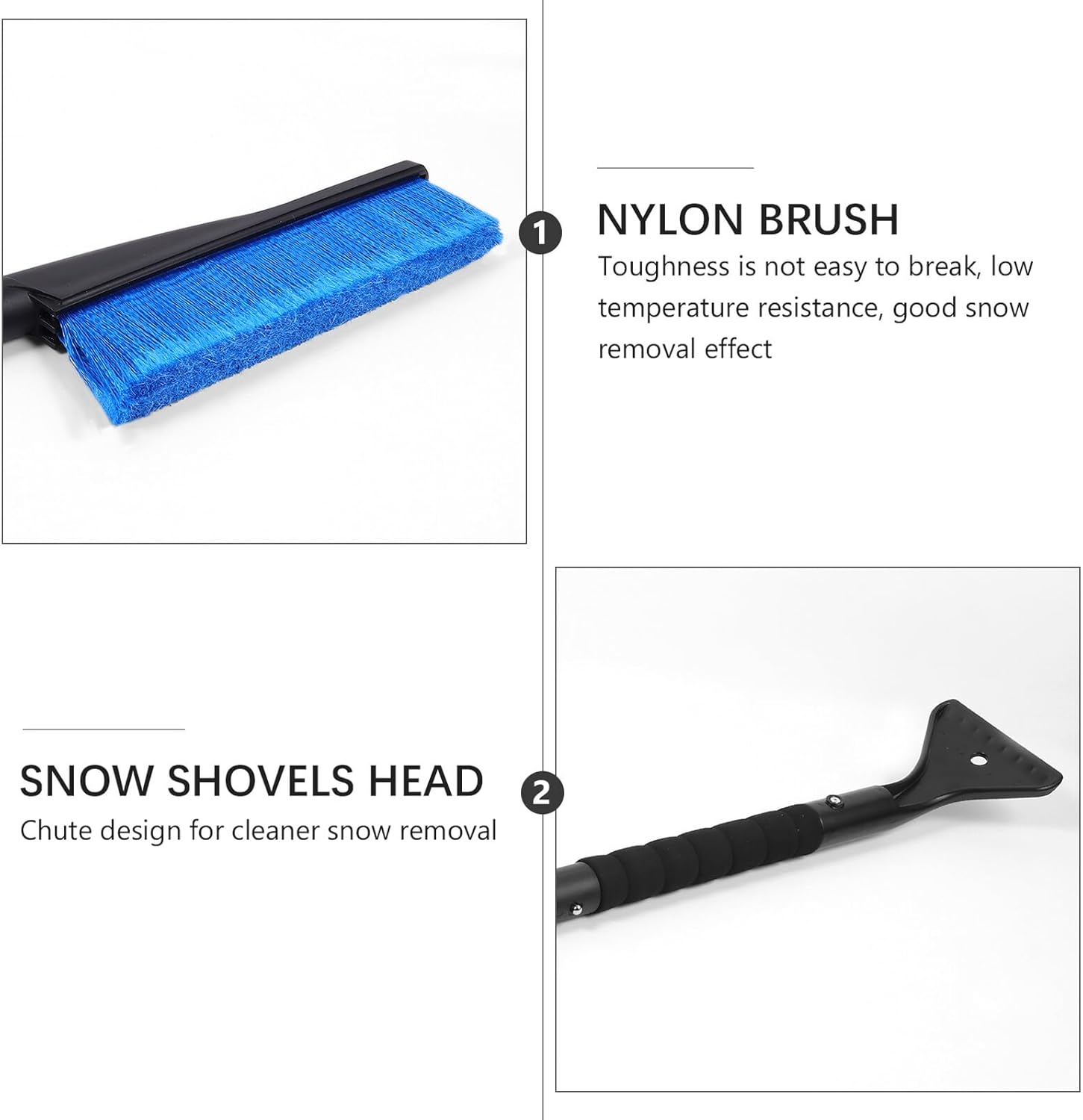 SUPVOX 2-In-1 Car Snow Shovel and Winter Snow Brush with Ice Scraper for Windshield Removal Blue Sturdy Handle Suitable for Auto Cleaning in Cold Weather image number 4