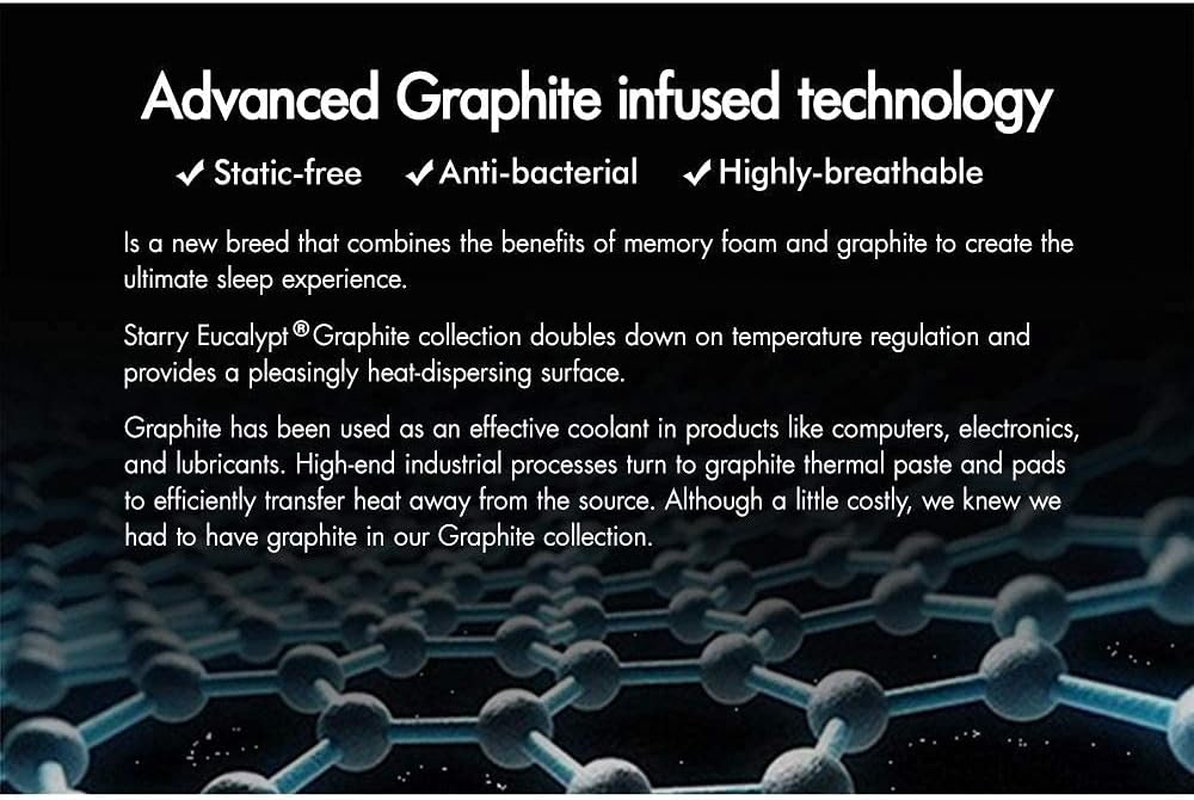 STARRY EUCALYPT Memory Foam Mattress Topper King Size with Removable Cover, 8Cm Thickness, Graphite Infused 7 Zone Design Beddings Bed Topper Cool Mat Pad image number 5