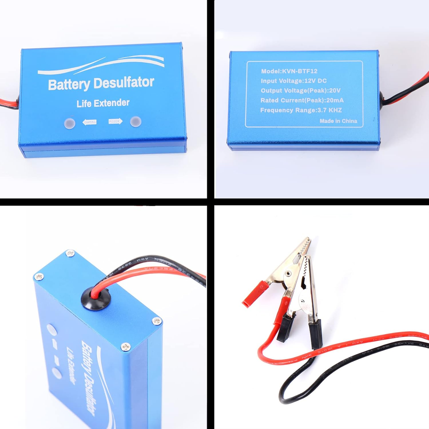 12V Lead Acid Battery Desulfator - Regenerates & Extends Battery Life - Waterproof Design - Removes Sulfation - 12V DC Input/Output - 20Ma Current Rating image number 2