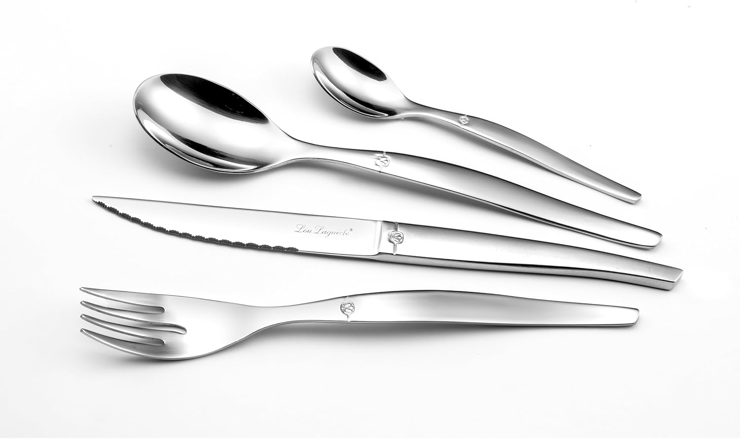 Lou Laguiole - Jet - 24 Piece Mirror Steel Cutlery Set