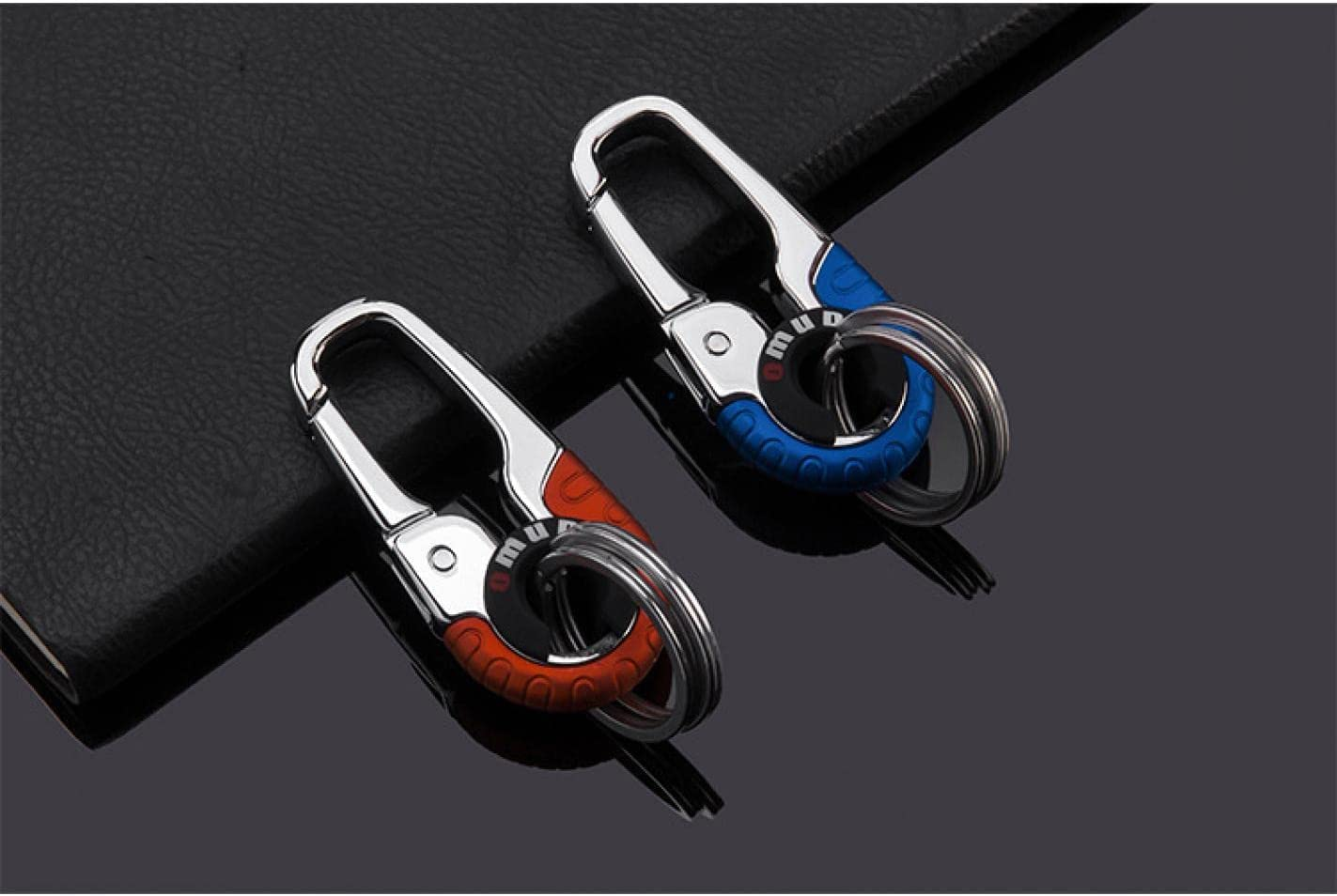 Smart Key Ring Alloy Metal Car Keyring Holder Organiser Chain Heavy Duty Gift (Blue)