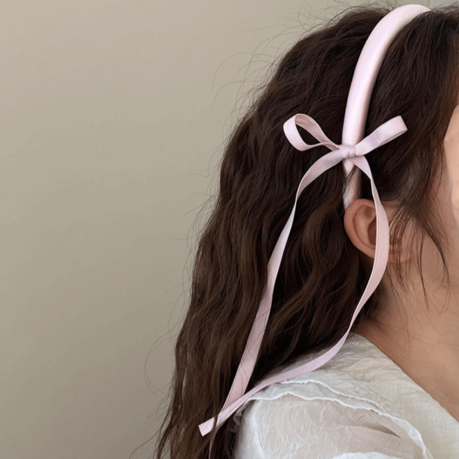 Headband, Hair Accessories for Women, Girls, Bride, Fashion Flower Girl Headbands, Hair Band Headpiece with Tassels (Pink) image number 1