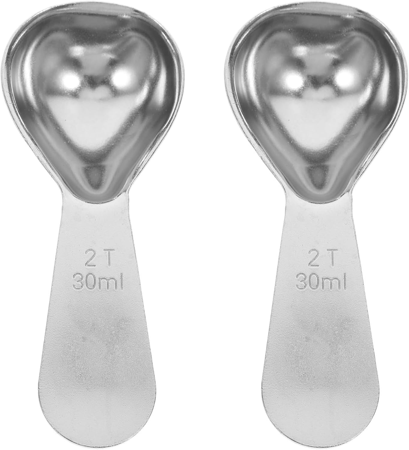 BAZEITFLOW 2Pcs Stainless Steel Coffee Bean Measuring Spoons 2T/30Ml with Short Handle for Coffee, Tea, Milk Powder, Baking and Bath Salt Scooping in Silver image number 4