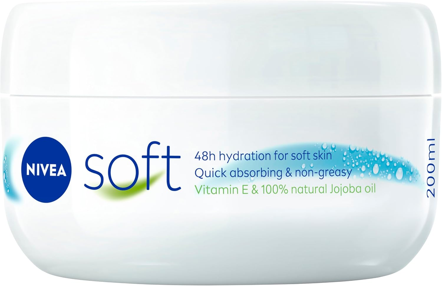 NIVEA Soft Moisturising Cream 200Ml | Face and Body Lotion | with Vitamin E & Jojoba Oil | Softening and Hydrating Formula | Skin Types | Long-Lasting Moisture