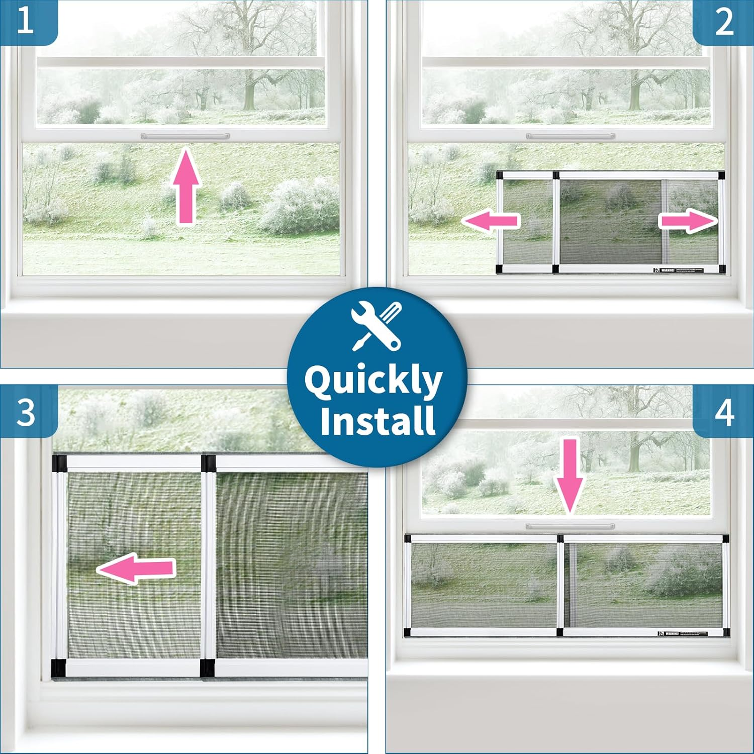 Yoochee Expandable Window Screen, 2 Pack Adjustable Window Screen (10" H X 19" - 36" W) - Small Replacement Window Screens with Frame, Durable Replacement Screen for Window image number 4