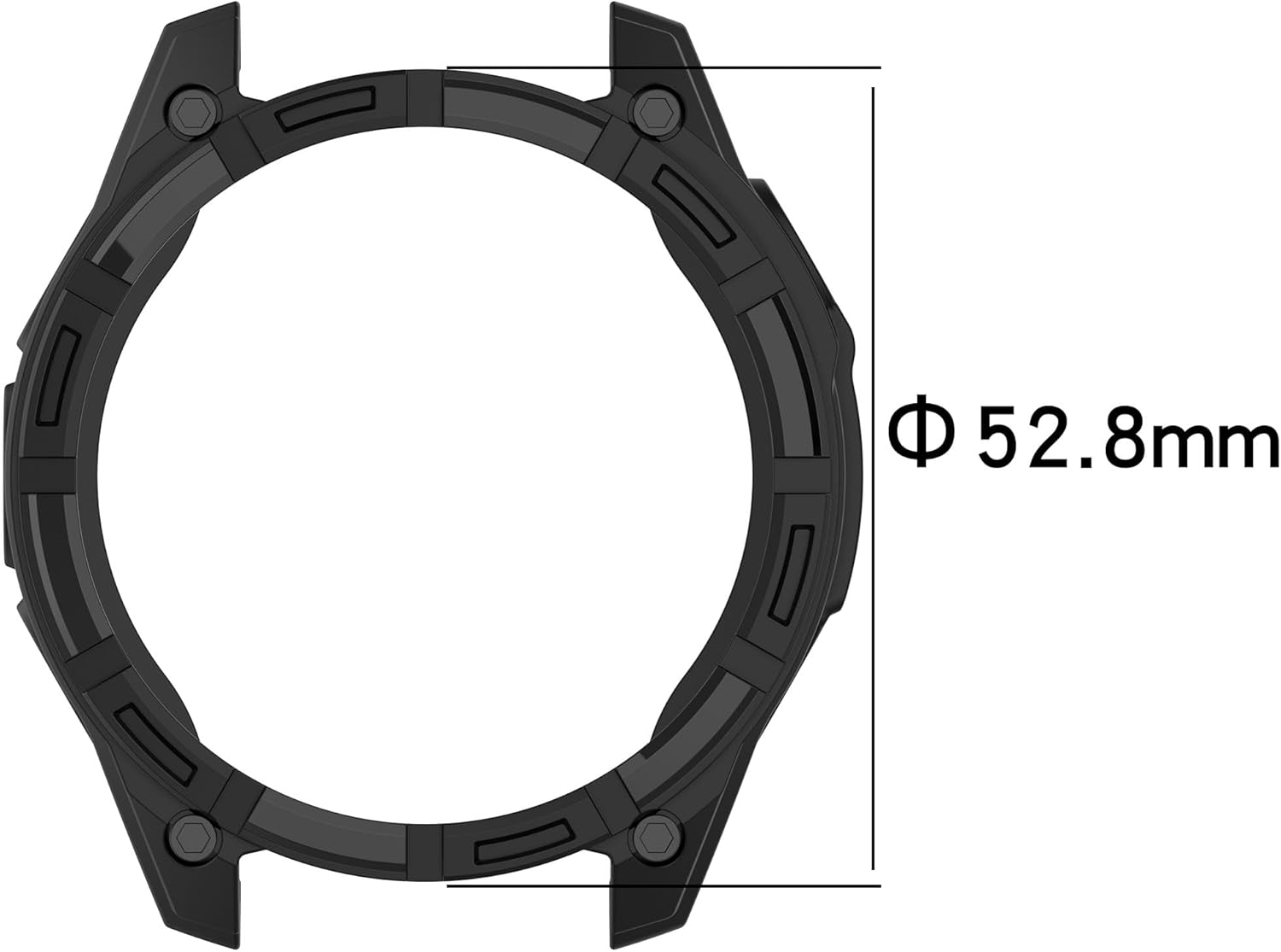 Case Compatible with Garmin Fenix 8 51Mm 47Mm 43Mm, Armor Skeleton Smart Watch Replacement Cases, Bumper Hollow Screen Protector for Fenix 8 51/47/43Mm Accessories [Black] (51Mm) image number 5
