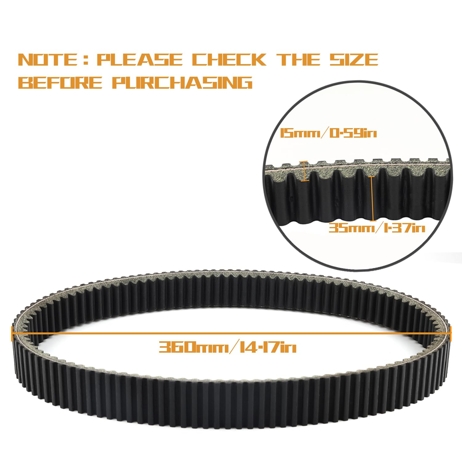 KARSEE Drive Belt Replacement for Yamaha Snowmobile 08-14 8DN-17641-01-00 image number 2