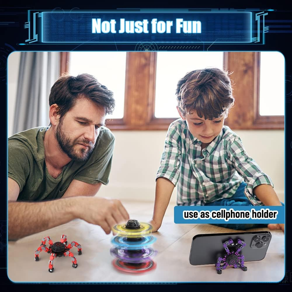 14 PCS Fidget Robot Spinners for Kids Adults, DIY Transformable Sensory Toy for Decompress, Good Choice for Party Favors Goodie, Gifts for Birthday Christmas Easter Party image number 6