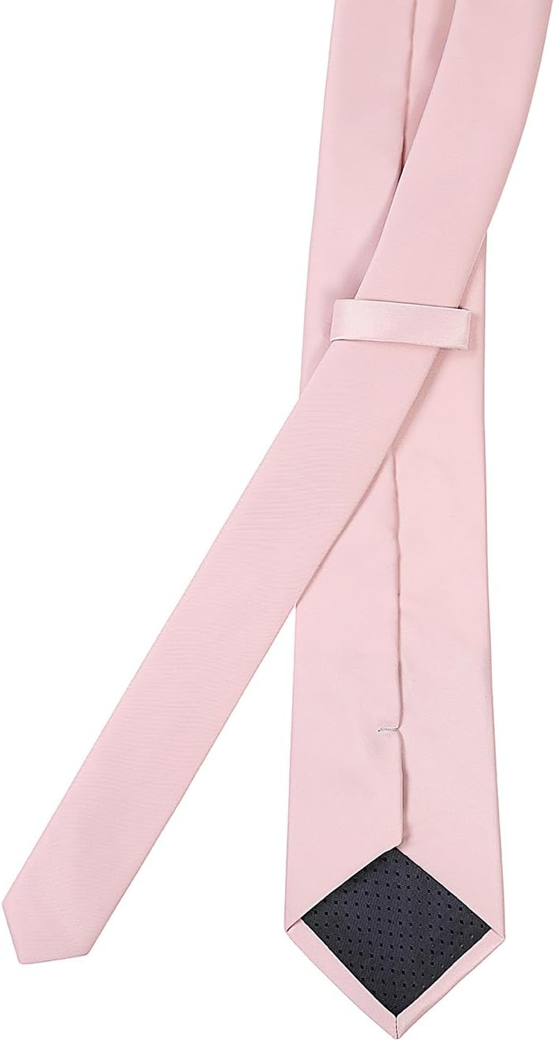 Jenson Samuel Shirts Mens Formal Premium Tie Hanky 100% Silk Set Striped Paisley Wedding Pocket Square/Handkercief & Tie Sets - Dusky Pink image number 6