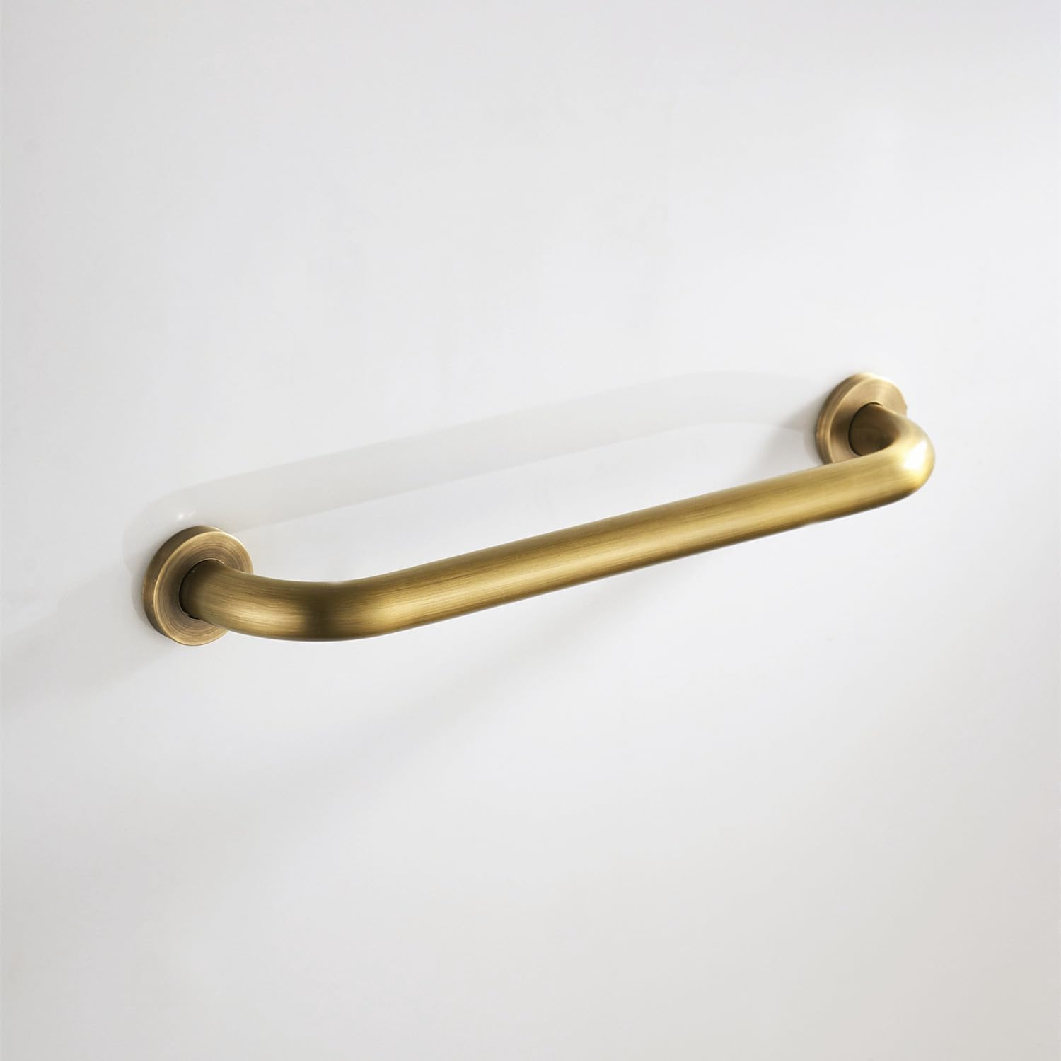 Antique Brass Shower Grab Bar, Vintage Gold Bathroom Handrail with Concealed Screws for Wall, Toilet and Bath Safty Bar for Elderly or Handicapped, 12 Inch