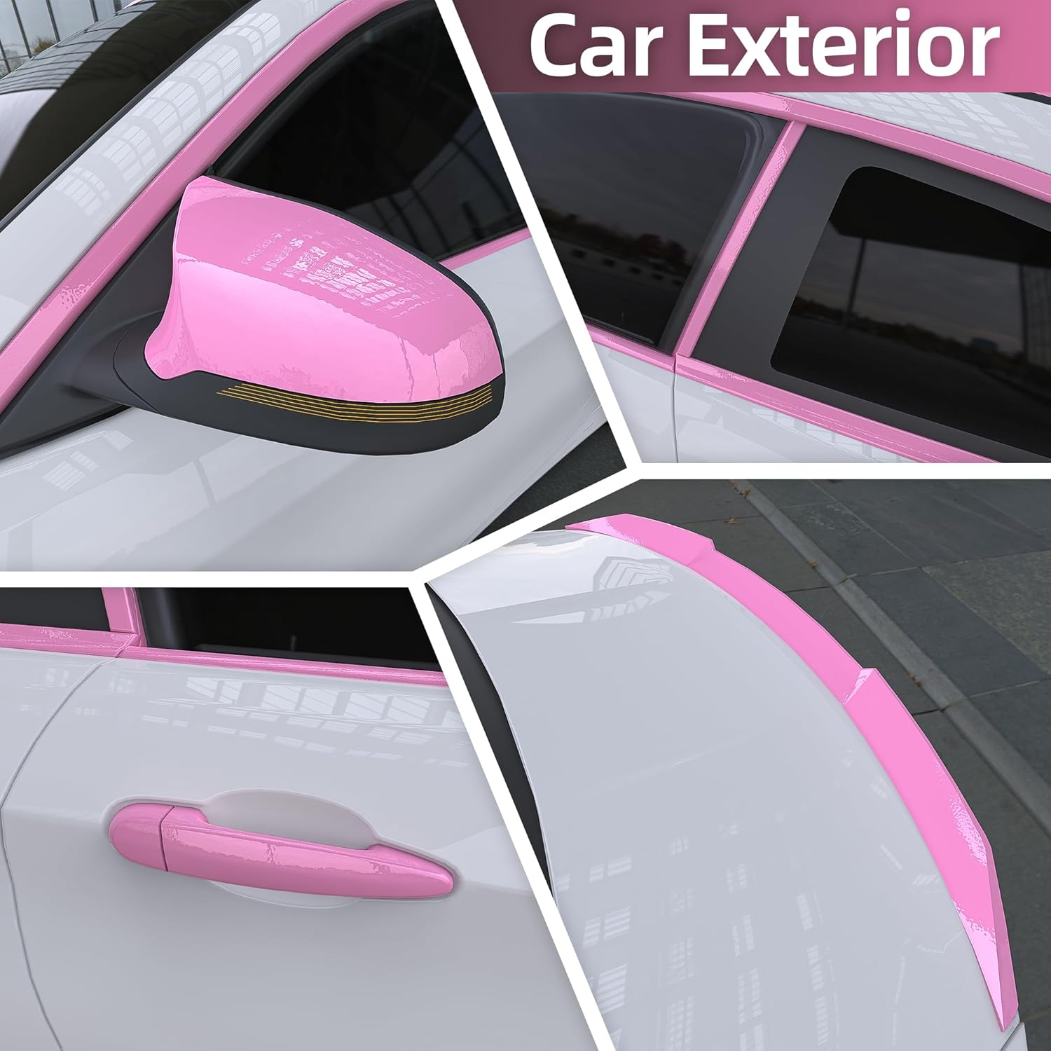 Lypumso Pink Car Vinyl Wrap Roll Featuring Bubble Free Air-Release Technology Self Adhesive Car Wrap Film Automotive Vinyl Tape for Vehicle Furniture DIY Interior Exterior (Gloss Pink, 1Ft X 5Ft) image number 5