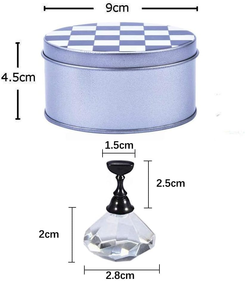 Kalolary Nail Art Display Stand - Magnetic Tips Holder, Crystal Holder, Chessboard, DIY Practice Stand (Transparent) - Pink image number 2