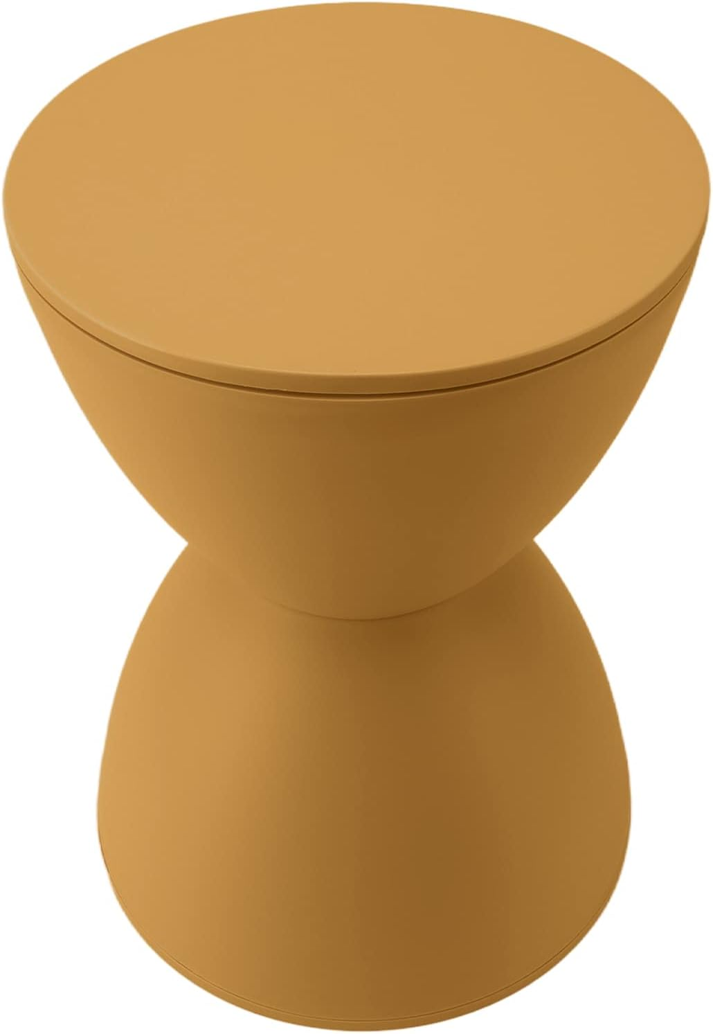 Hourglass Shaped Side Table, Modern Plastic Nordic round Stool, Simple and Elegant Design, 11.81In Diameter, 16.54In Height, Multifunctional, Wear Resistant, Waterproof, Scratch