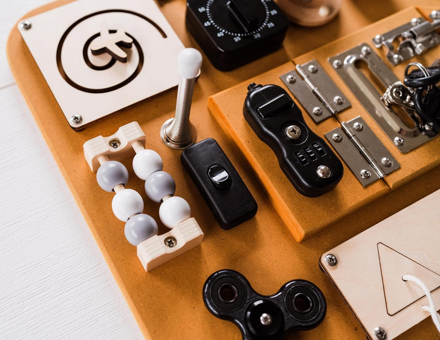 Riley & Gray Montessori Toys for Toddlers, Busy Board for Toddlers 1-3, Learning & Education Toys, Sensory Board, Fidget, Toddler Toys, Sensory, Baby, Montessori Busy Board image number 1