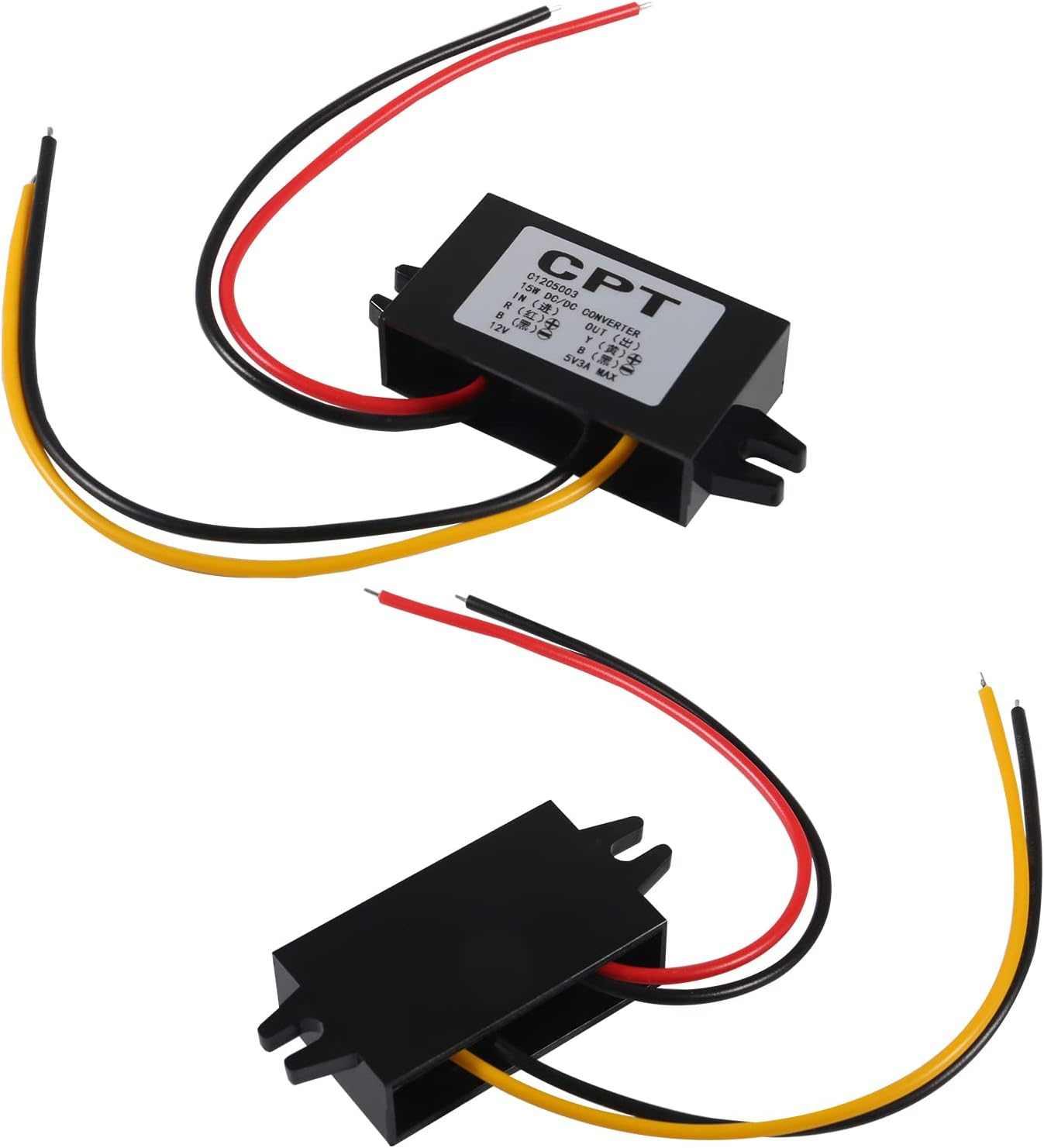 DIANN 12V to 5V 3A 15W Buck Converter Module - DC to DC Regulator Car Power Converter with Wire Interface image number 2