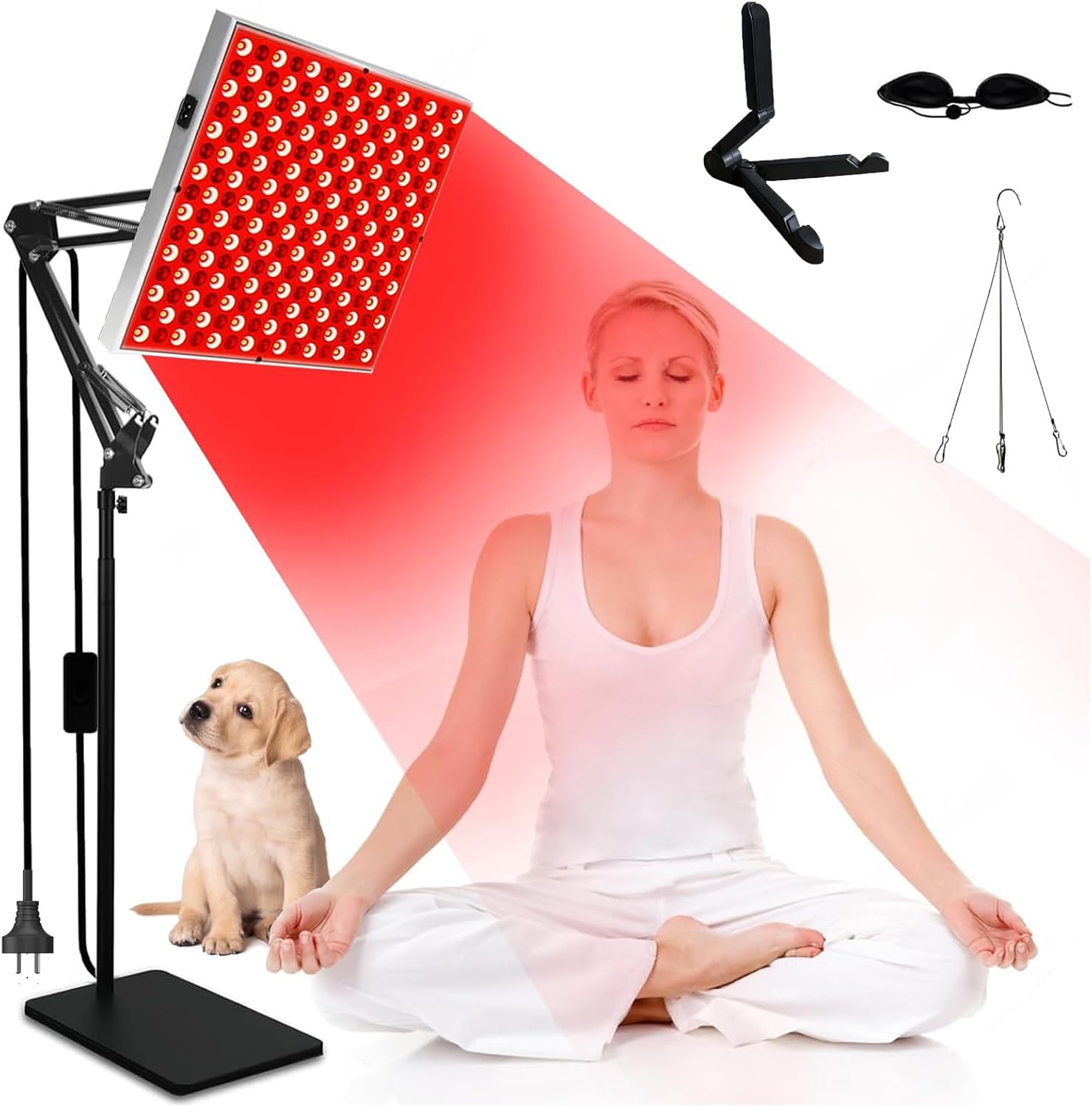 Red Light Therapy for Face and Body, Koreal Red Infrared Light Therapy Lamp with Stand,660Nm Red Light and 850Nm LED near Infrared Light Therapy Device for Full Body Skin Muscle Sleeping image number 5